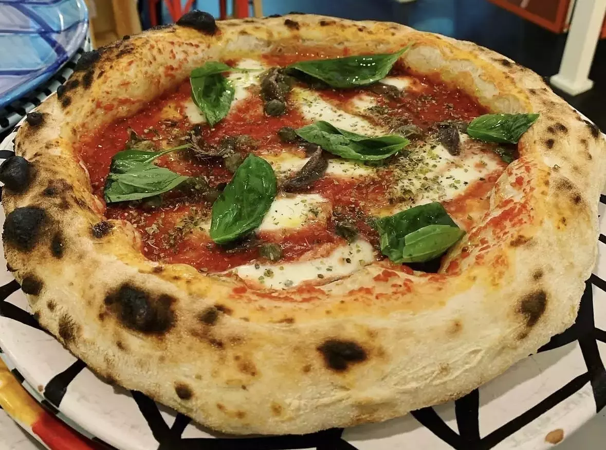 An award-winning pizza in Lugano, Switzerland.