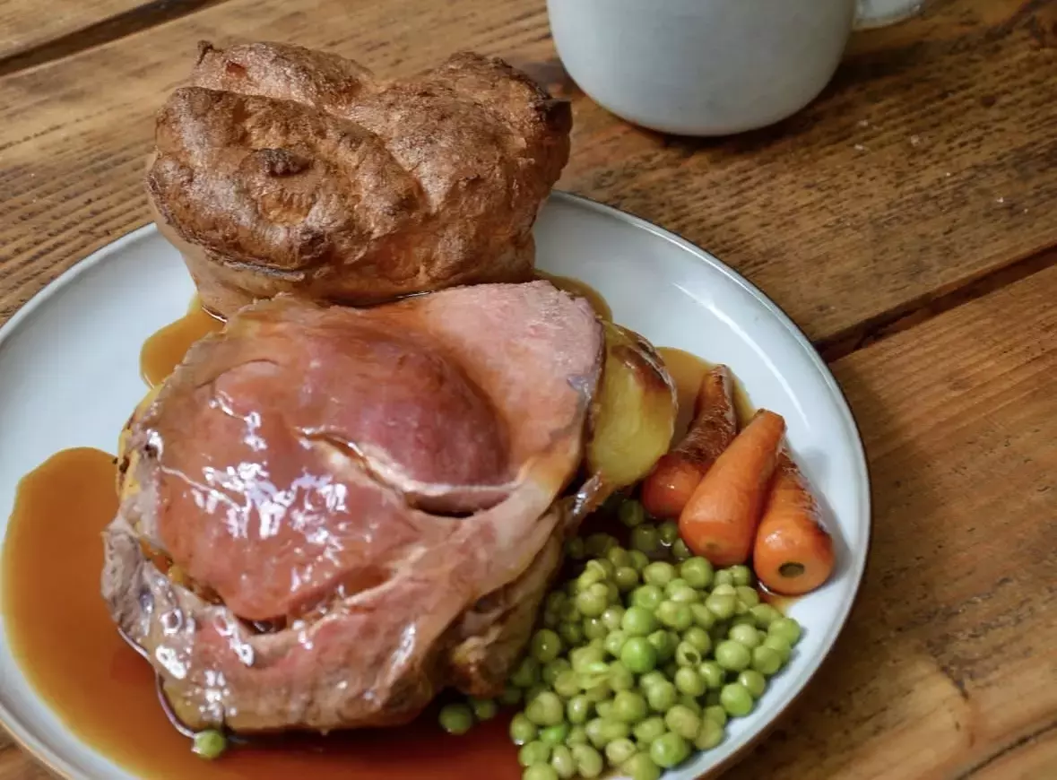 Delicious pink beef on a Sunday roast.