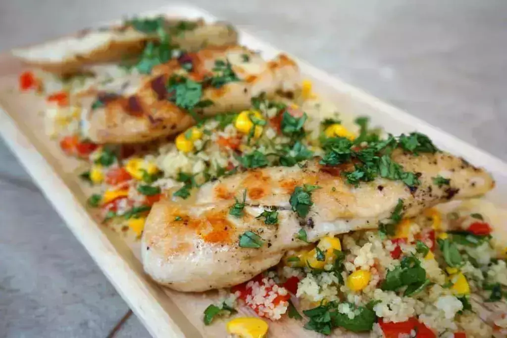 Coriander and lemon couscous chicken