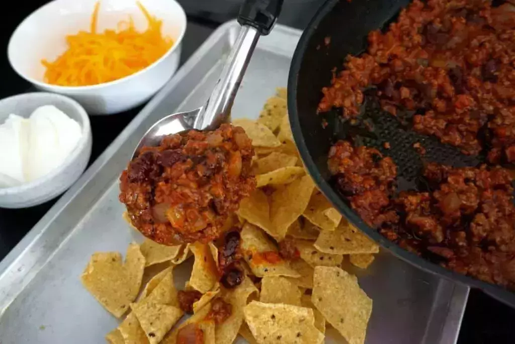 Cheat Loaded Beef Nachos cheese