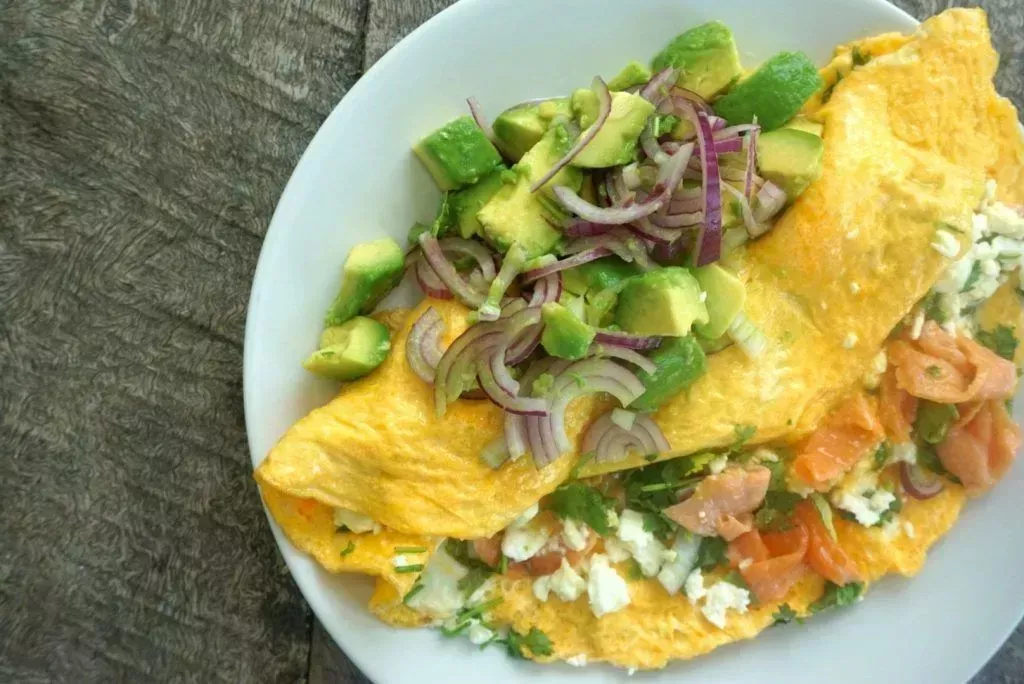 Open Smoked Salmon Omelette