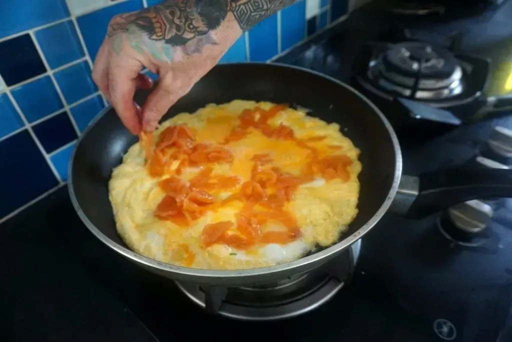 Open Smoked Salmon Omelette