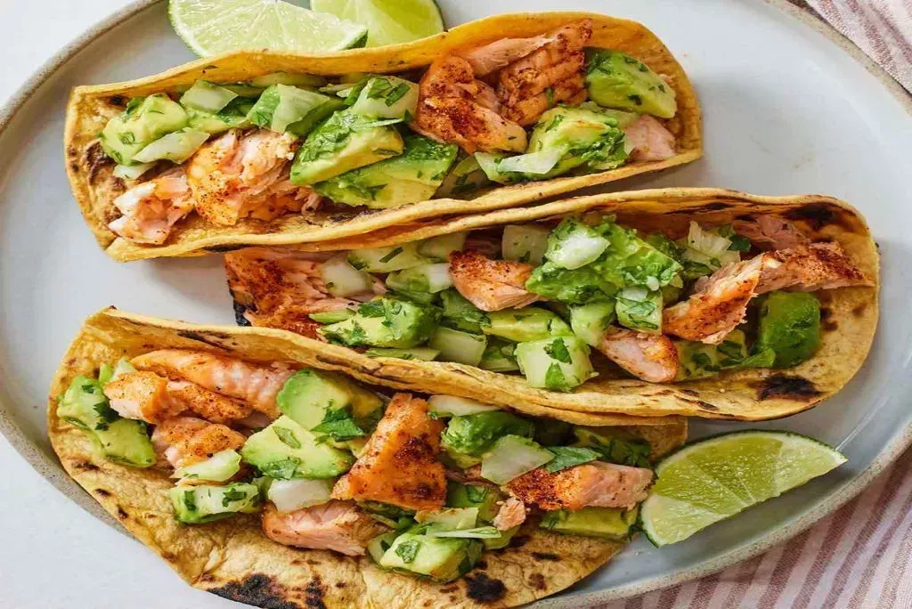 Salmon And Avocado Tacos 