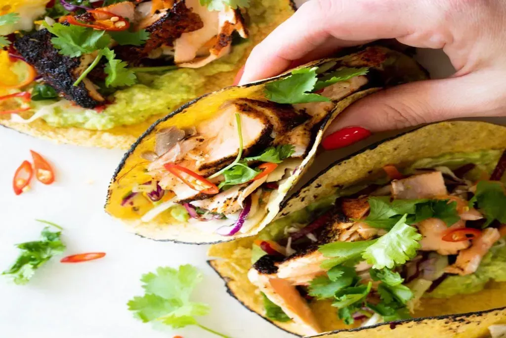 Salmon And Avocado Tacos 