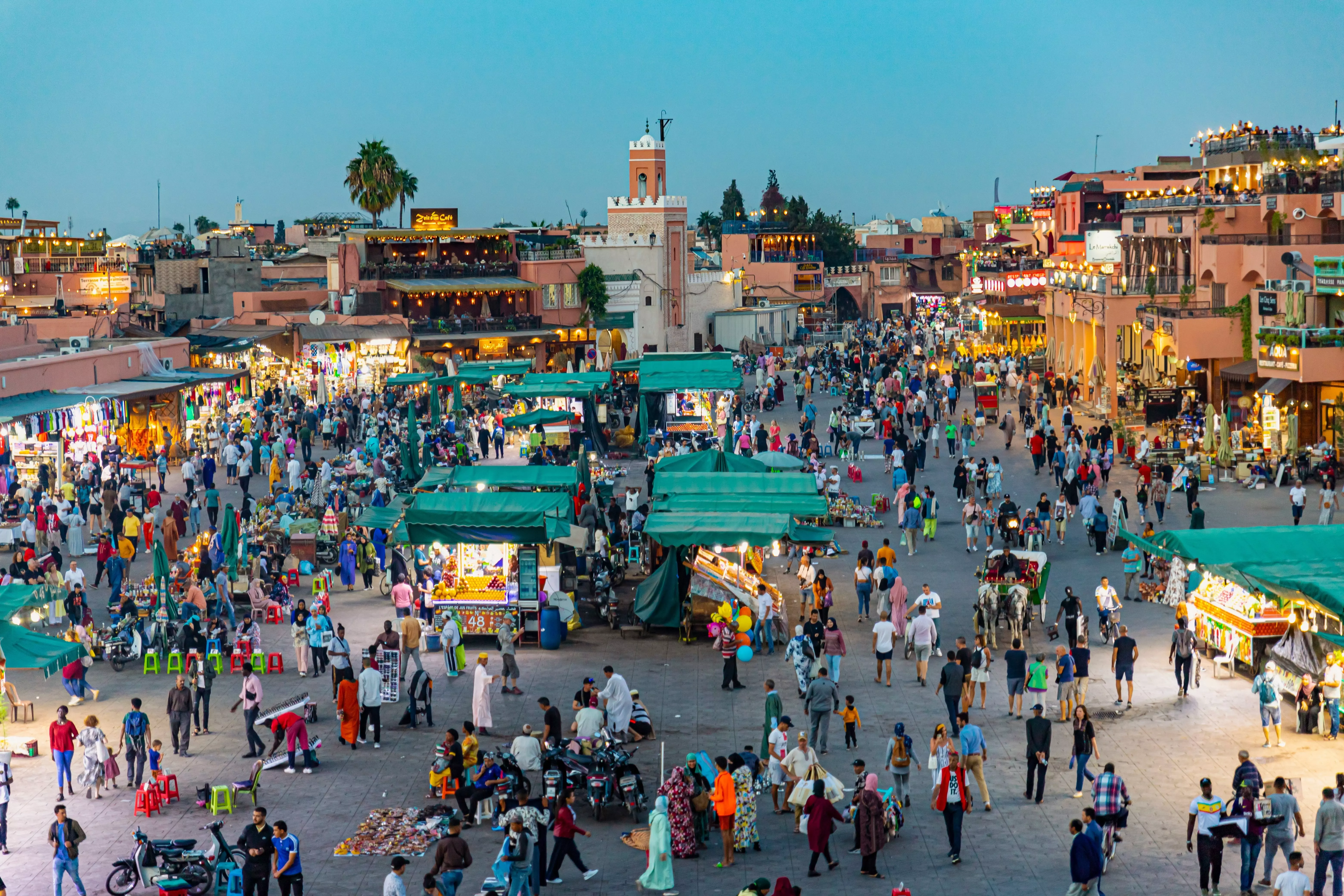 Head to Marrakech, Morocco, for authentic North African street food experiences.