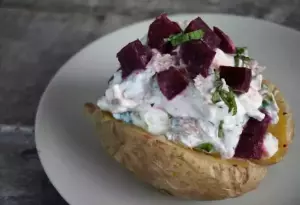 Greek-Style Tinned Tuna Baked Potato Recipe