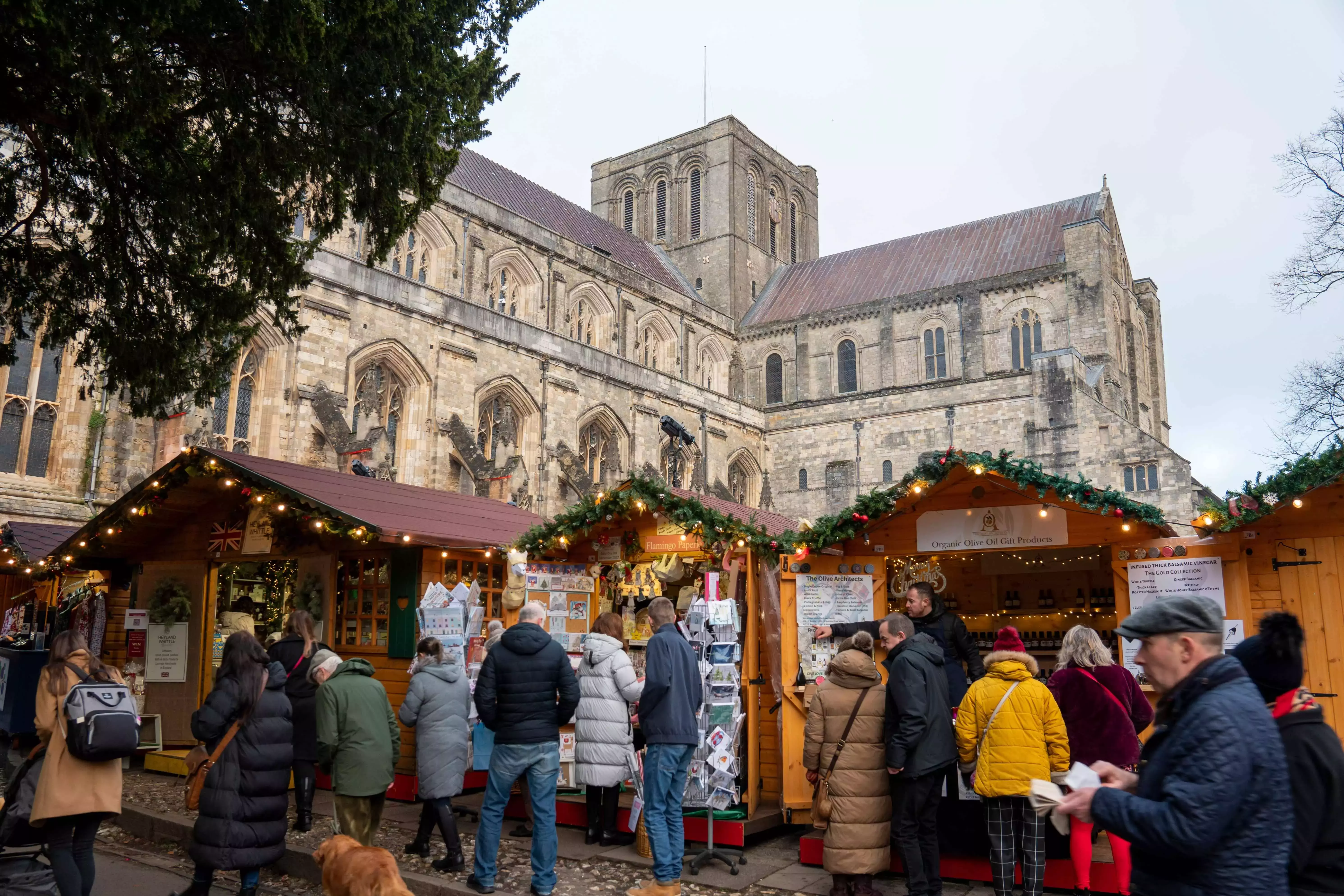 Christmas markets at Winchester Cathedral in Winchester, UK