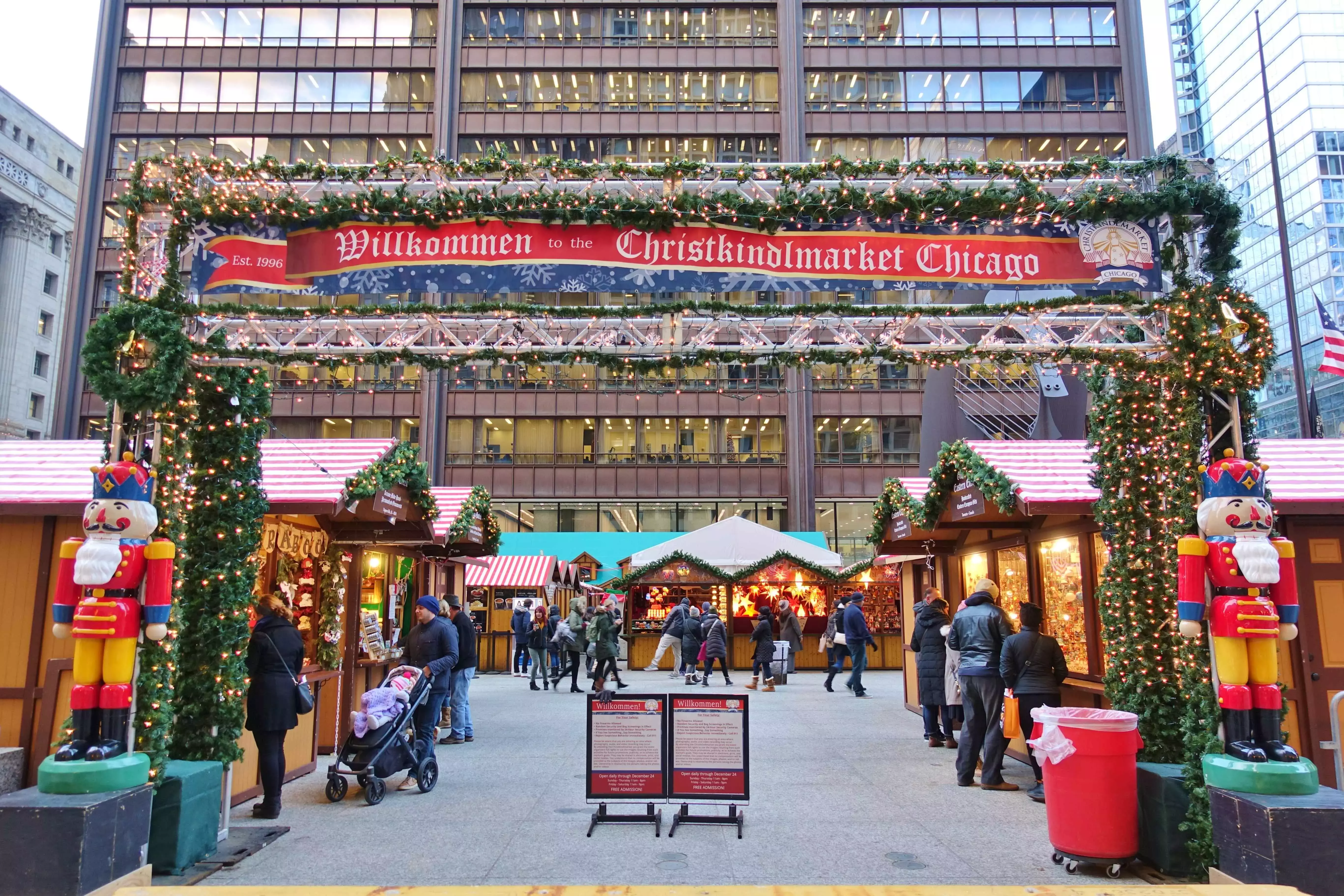 Festive entrance at Chicago&amp;amp;#039;s Christkindlmarkt.