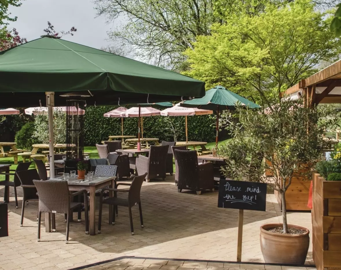 Another stunning pub beer garden in one of the UK's most picturesque spots.
