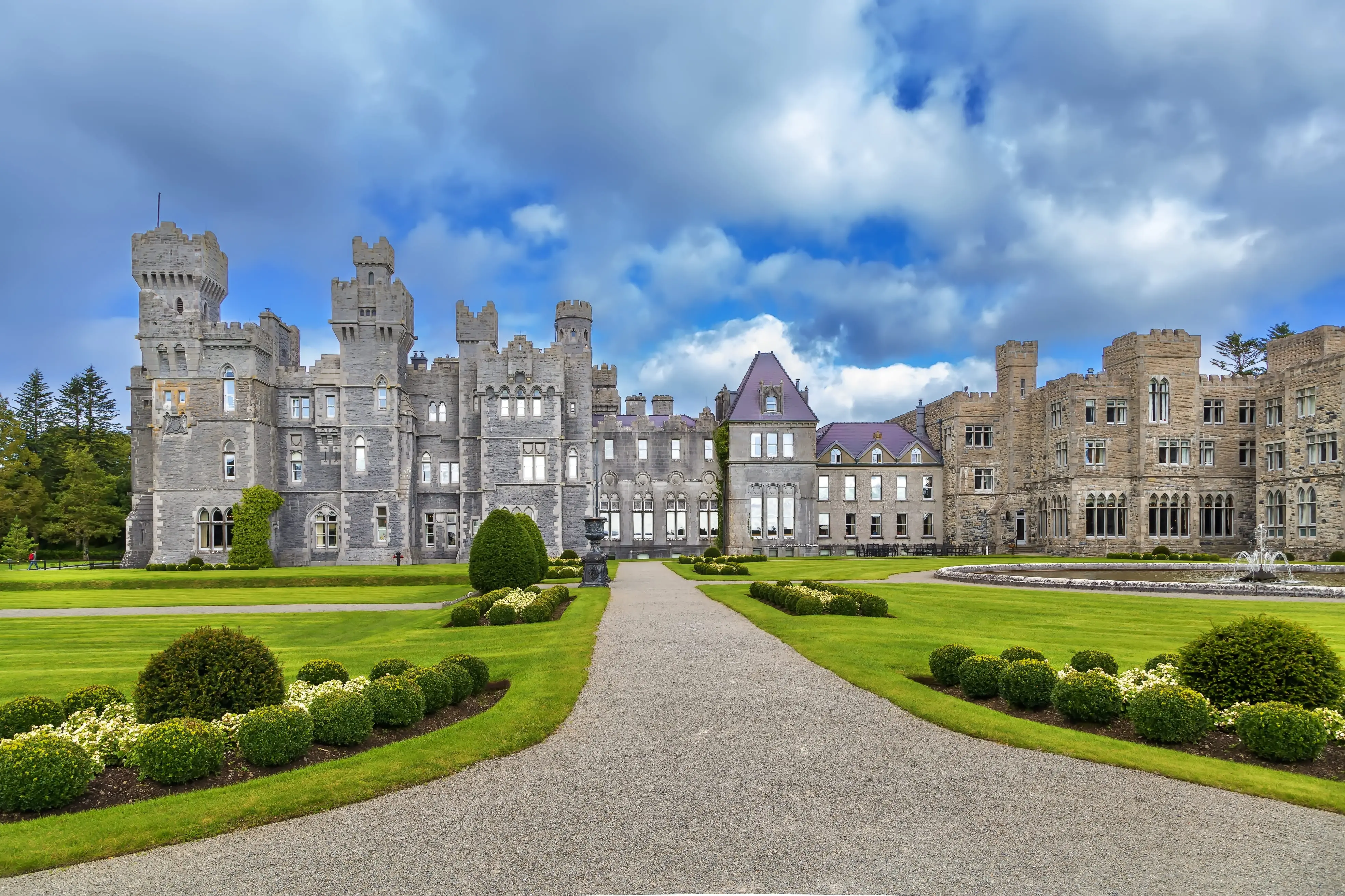 Grand entrance to Ashford Castle, County Mayo Ireland