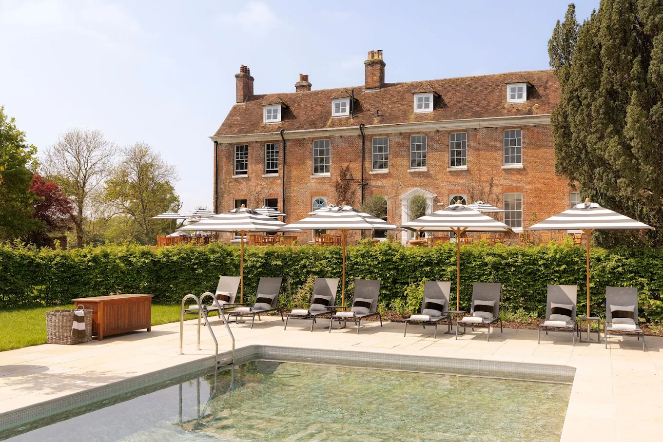 Outdoor pool area at the New Park Manor Hotel