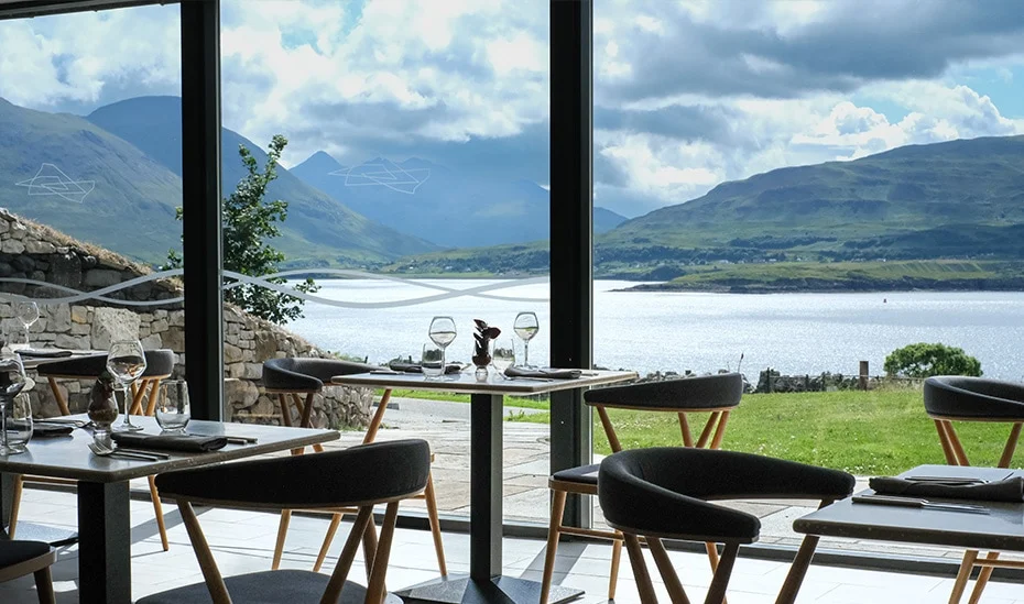 Raasay Distillery view from the restaurant