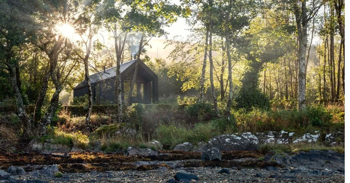 Off grid cabins near Loch Fyne, Scotland