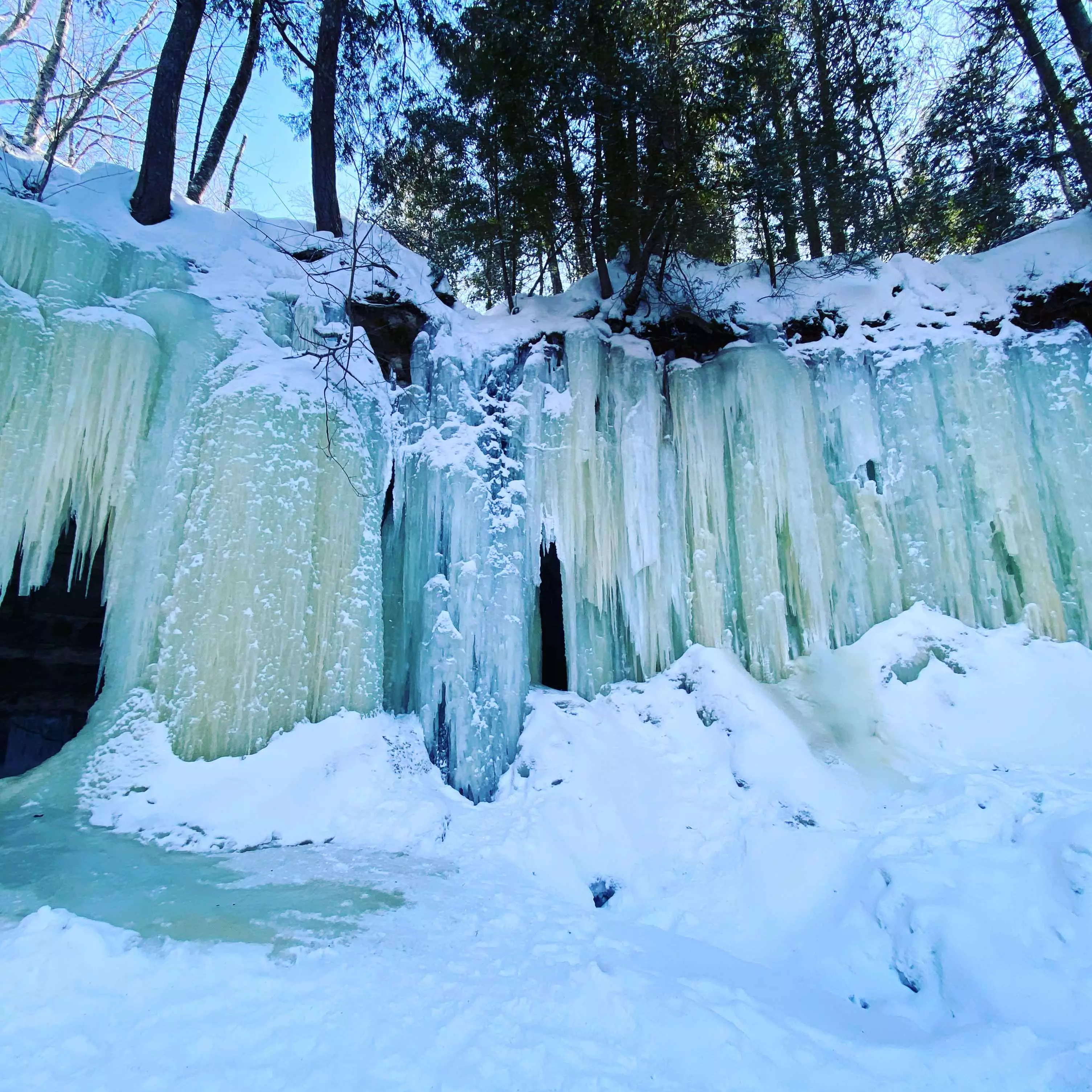 Natural ice formation in Michigan, USA.