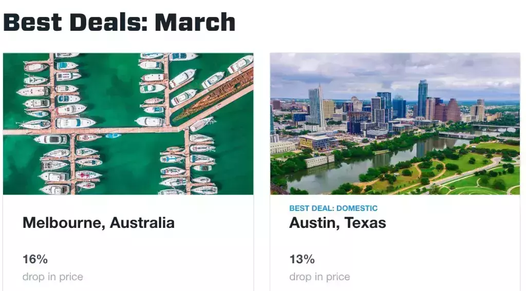 cheap flights in march