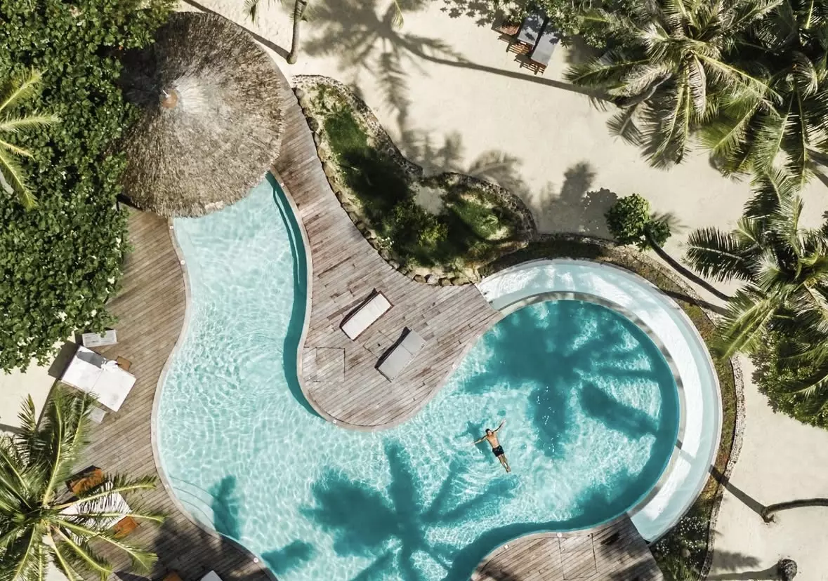 Enjoy swimming in the freshwater pool at Le Taha'a.