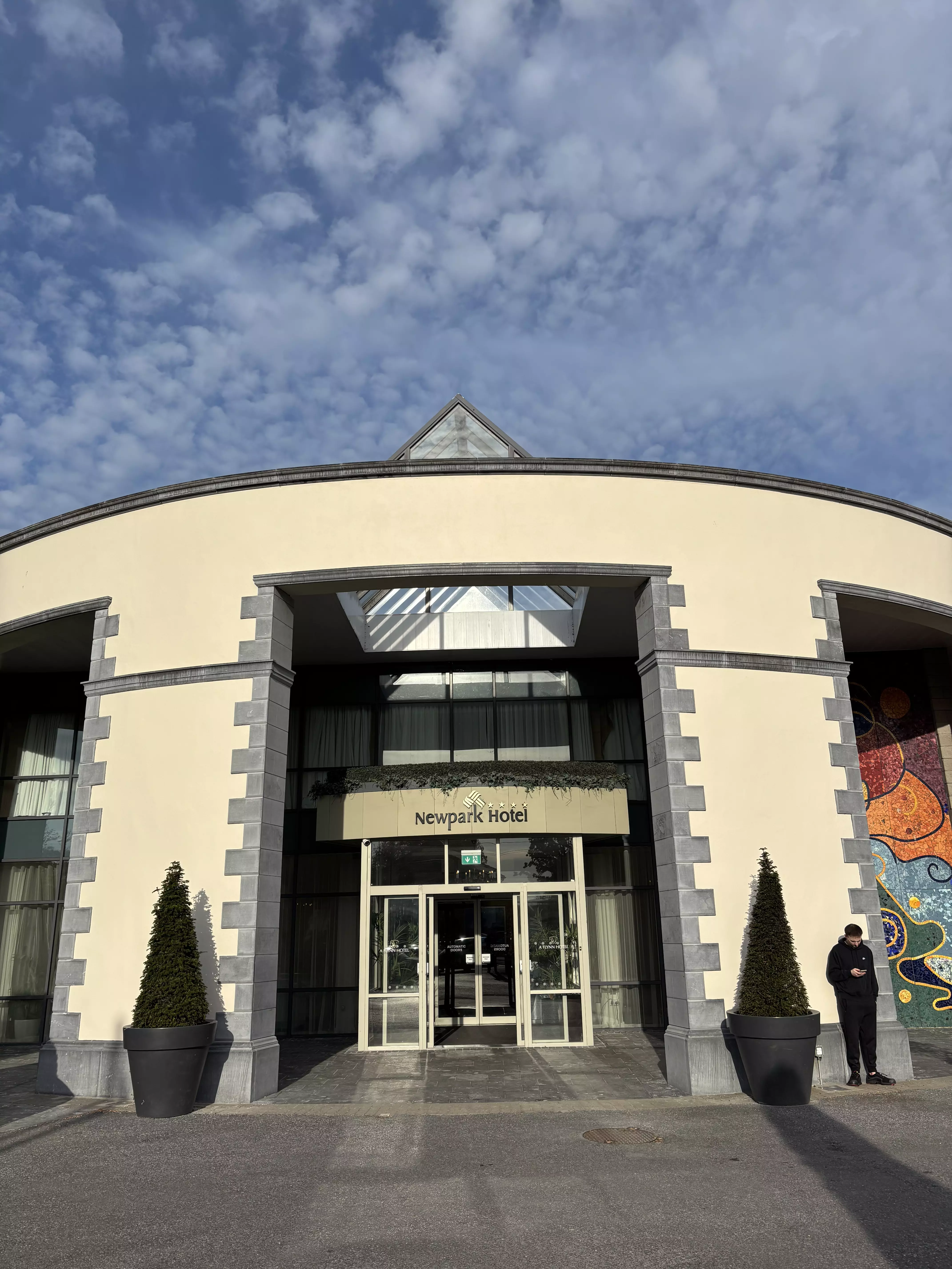 The grand entrance to The Newpark Hotel, Kilkenny