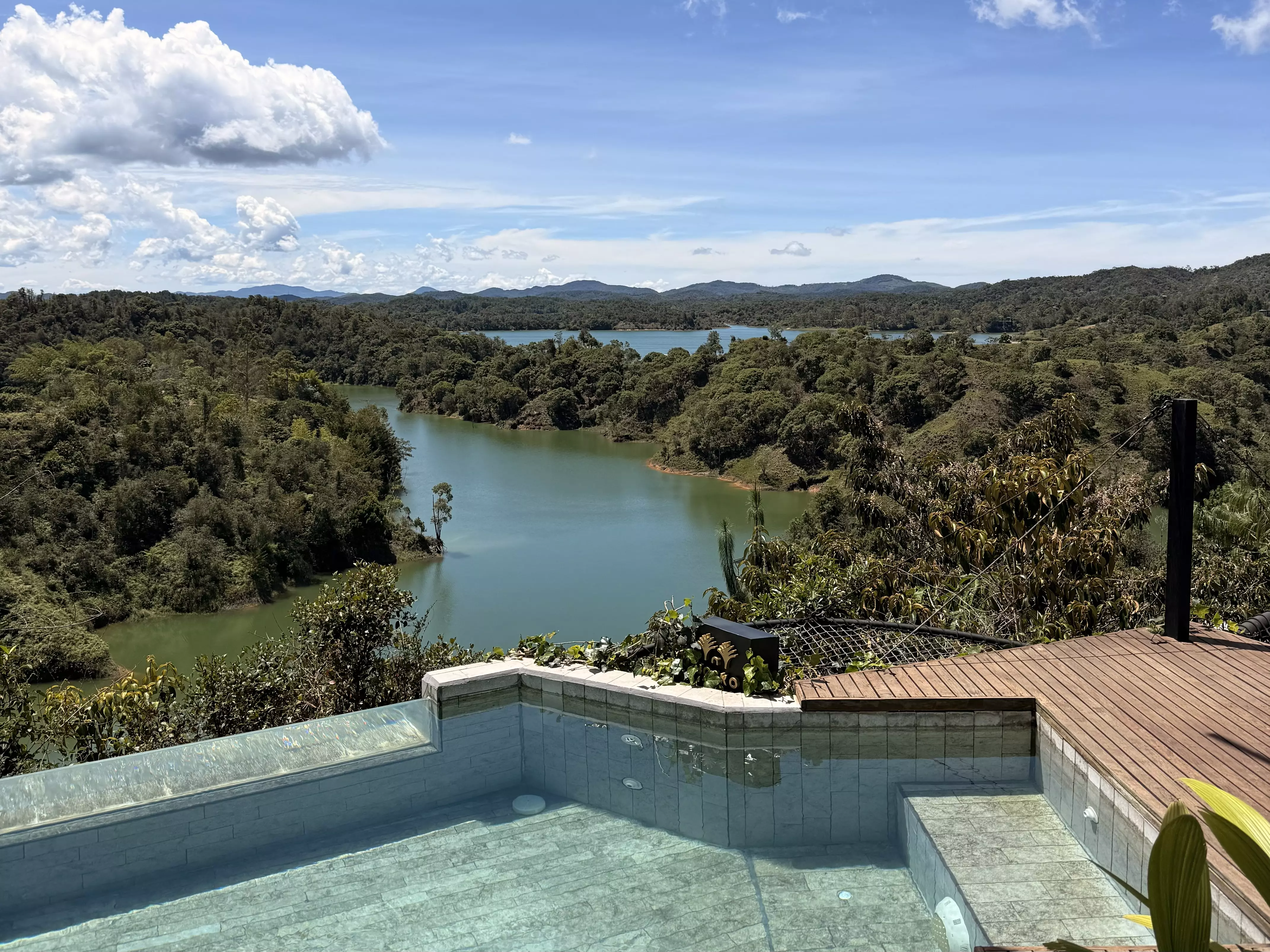 View from the Sky Pools at Bosko in Guatape, Colombia