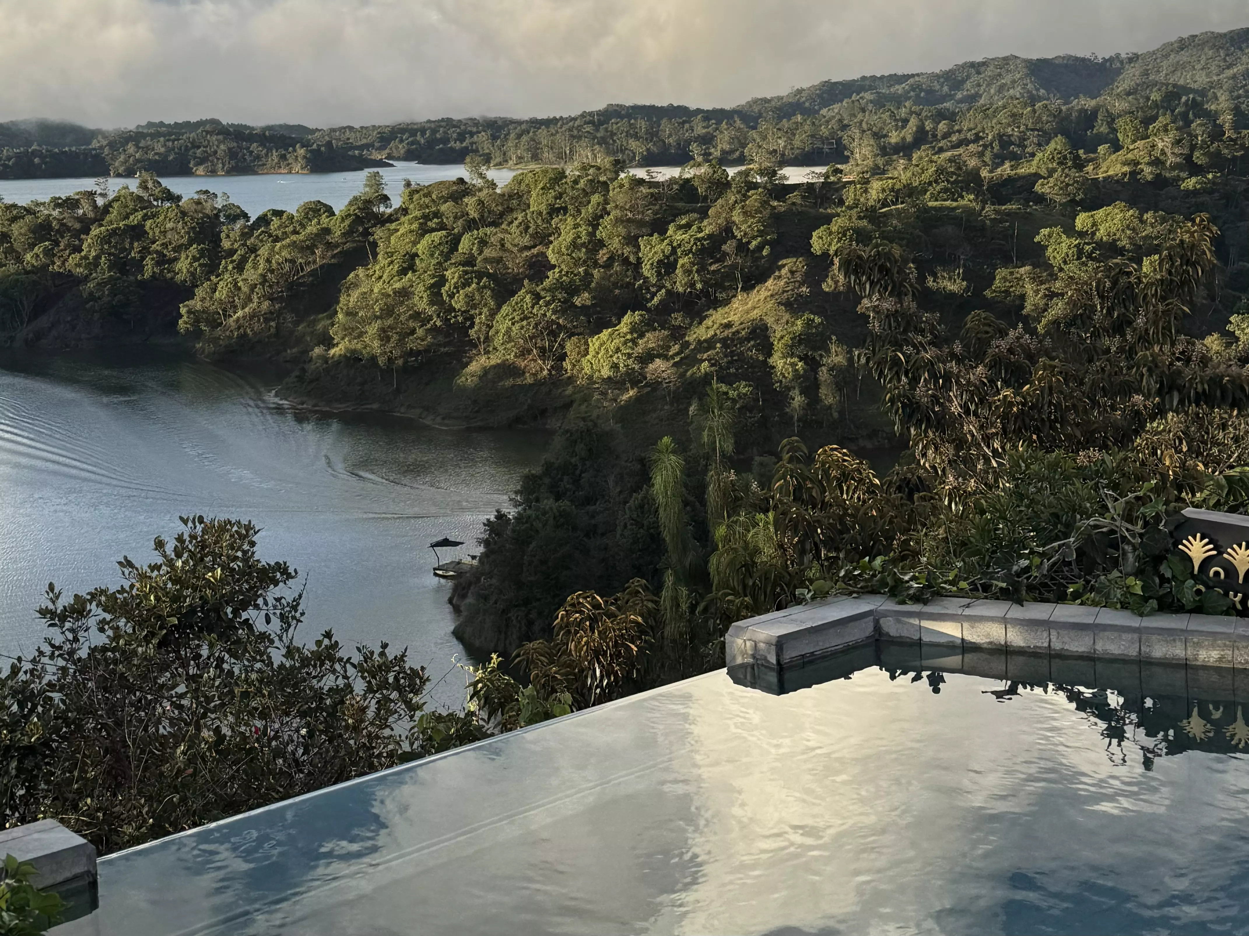 view from the sky pools at Bosko, guatape, colombia