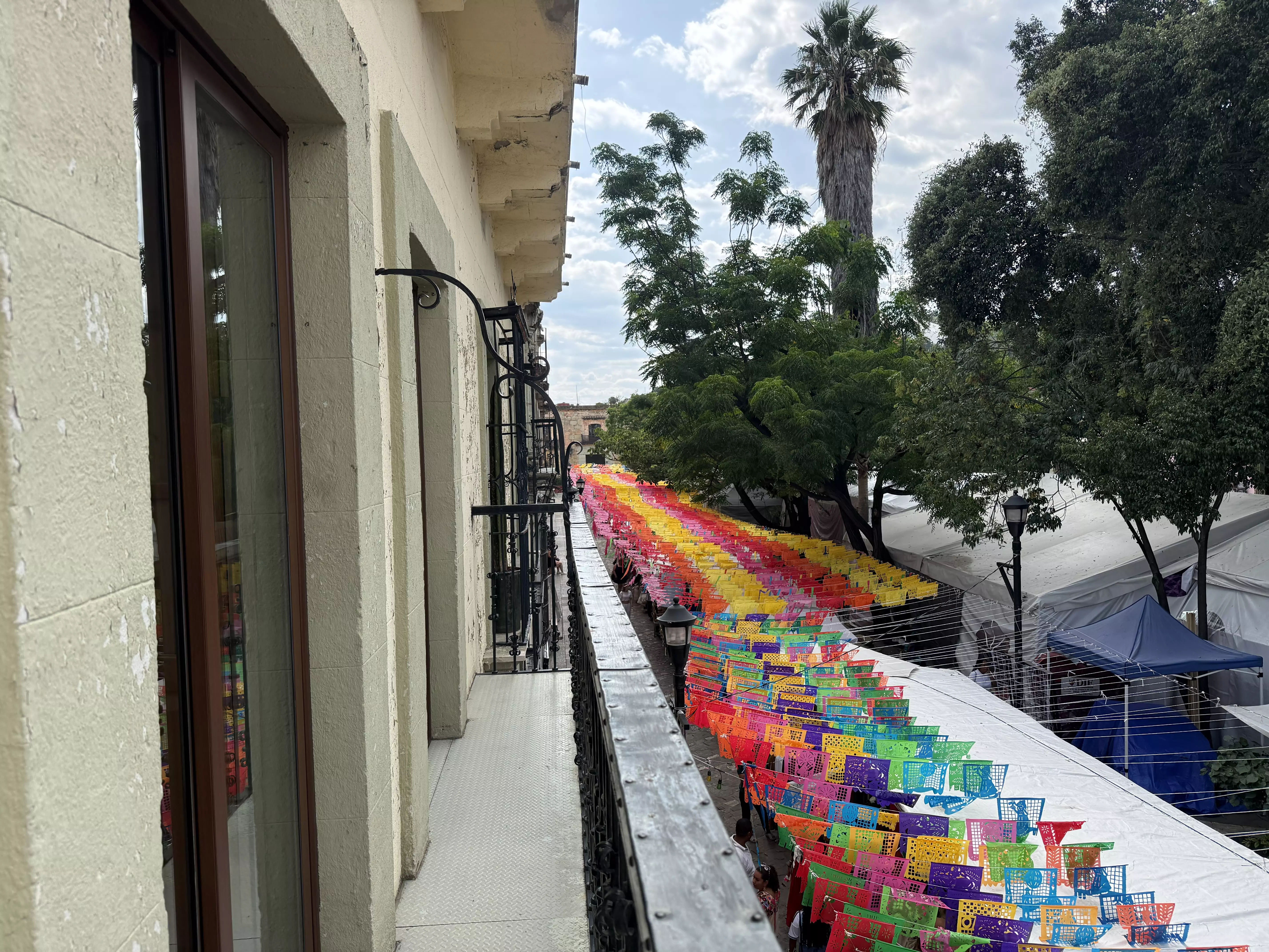view from the suite at grana bnb of markets in oaxaca
