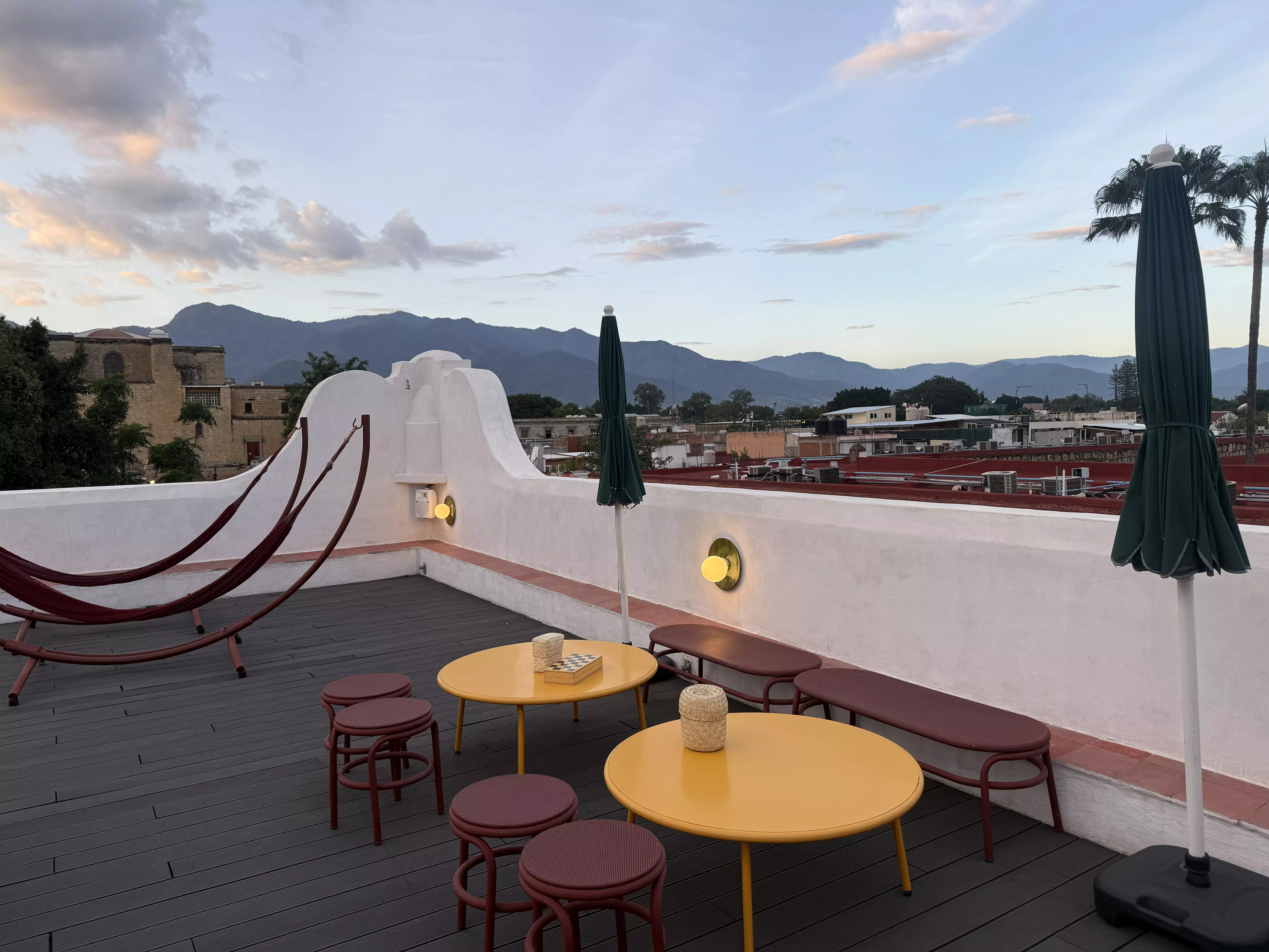 rooftop of grana bnb at dusk
