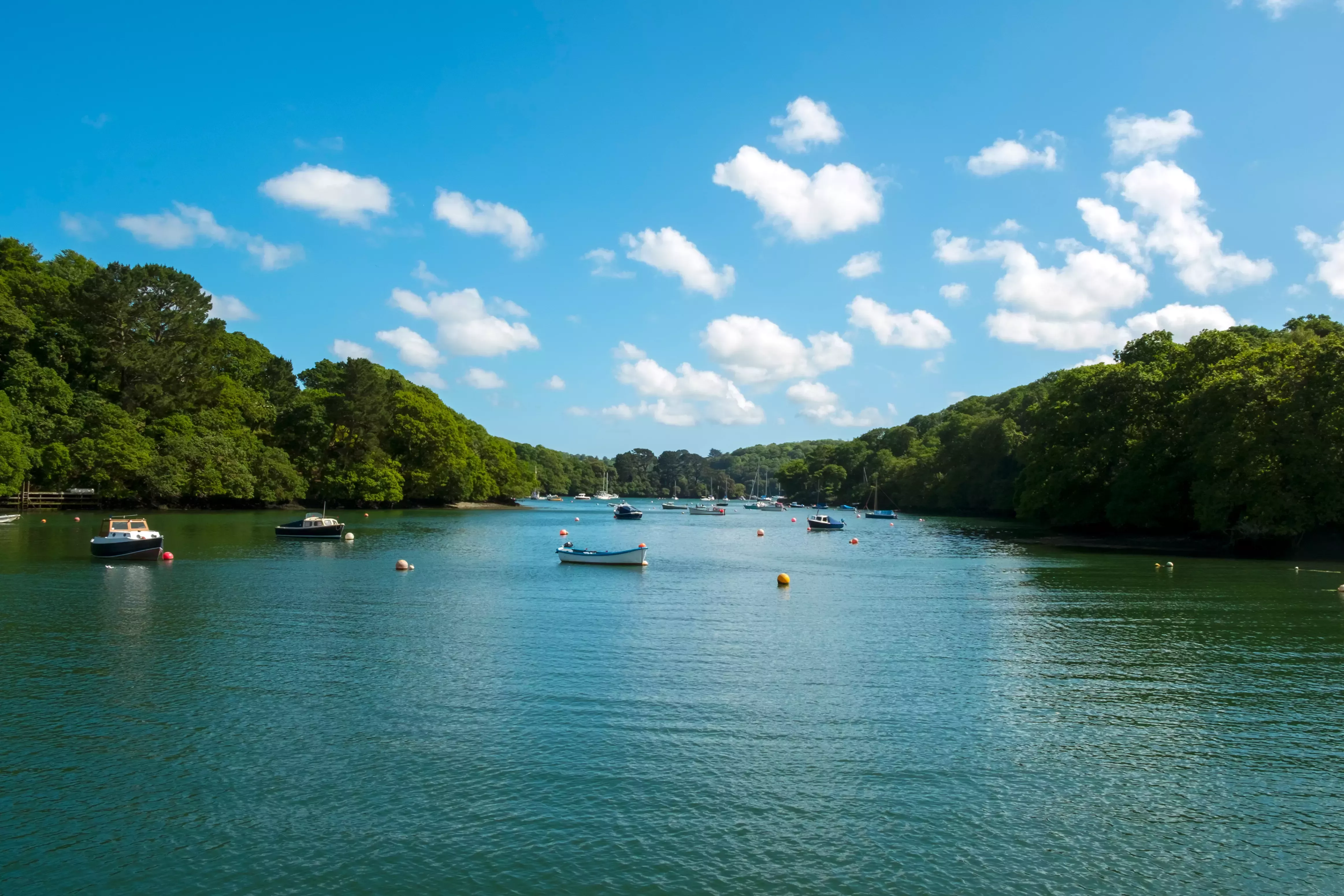 A sunny day on the Helford River near Falmouth, Cornwall