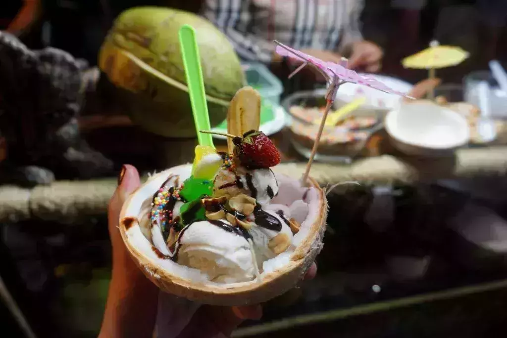 Homemade coconut ice-cream