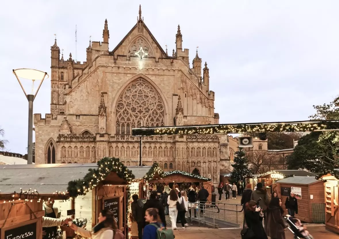 History and festive magic at Exeter Cathedral Christmas Markets.