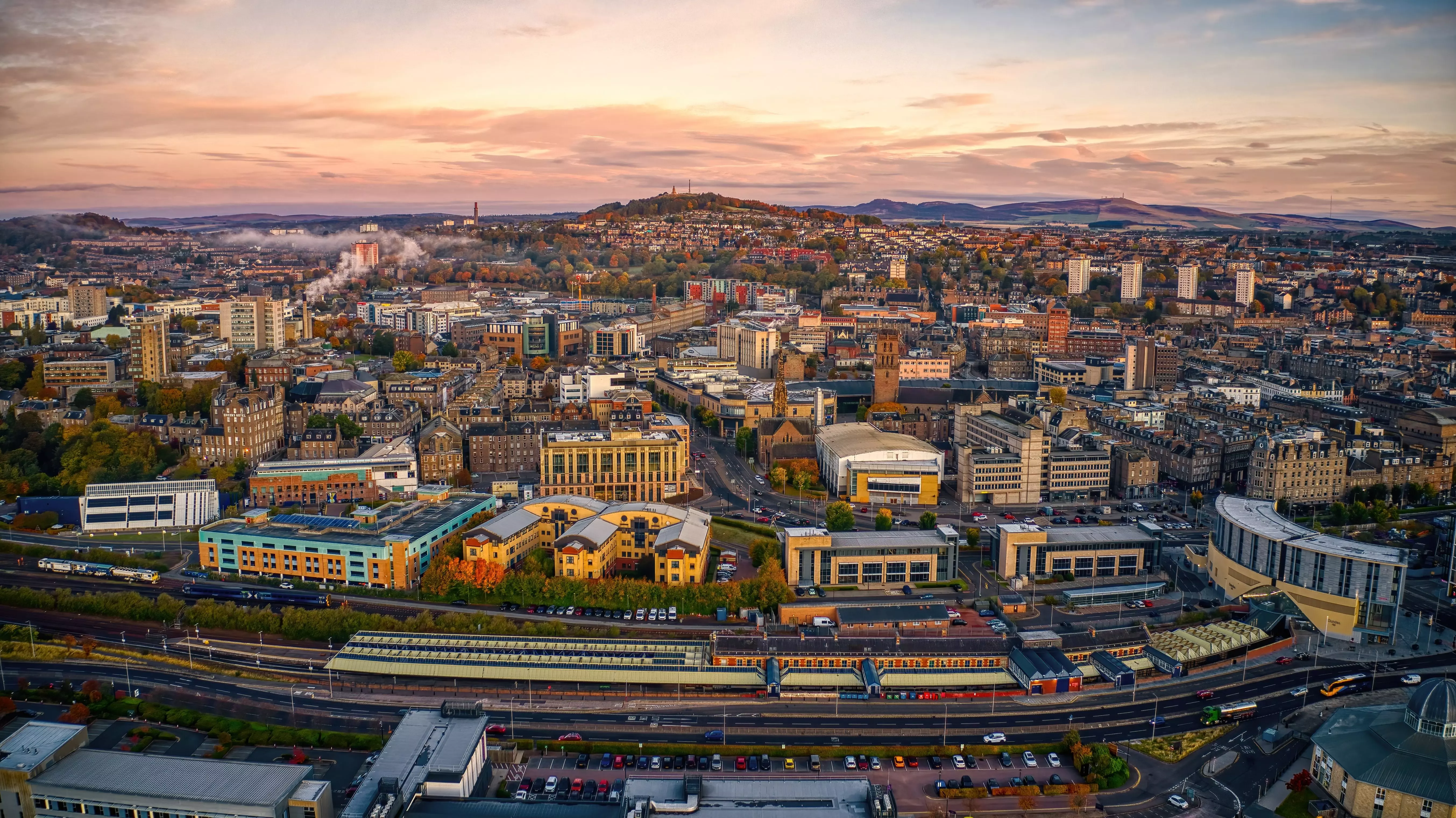 Aerial view of Dundee, Scotland