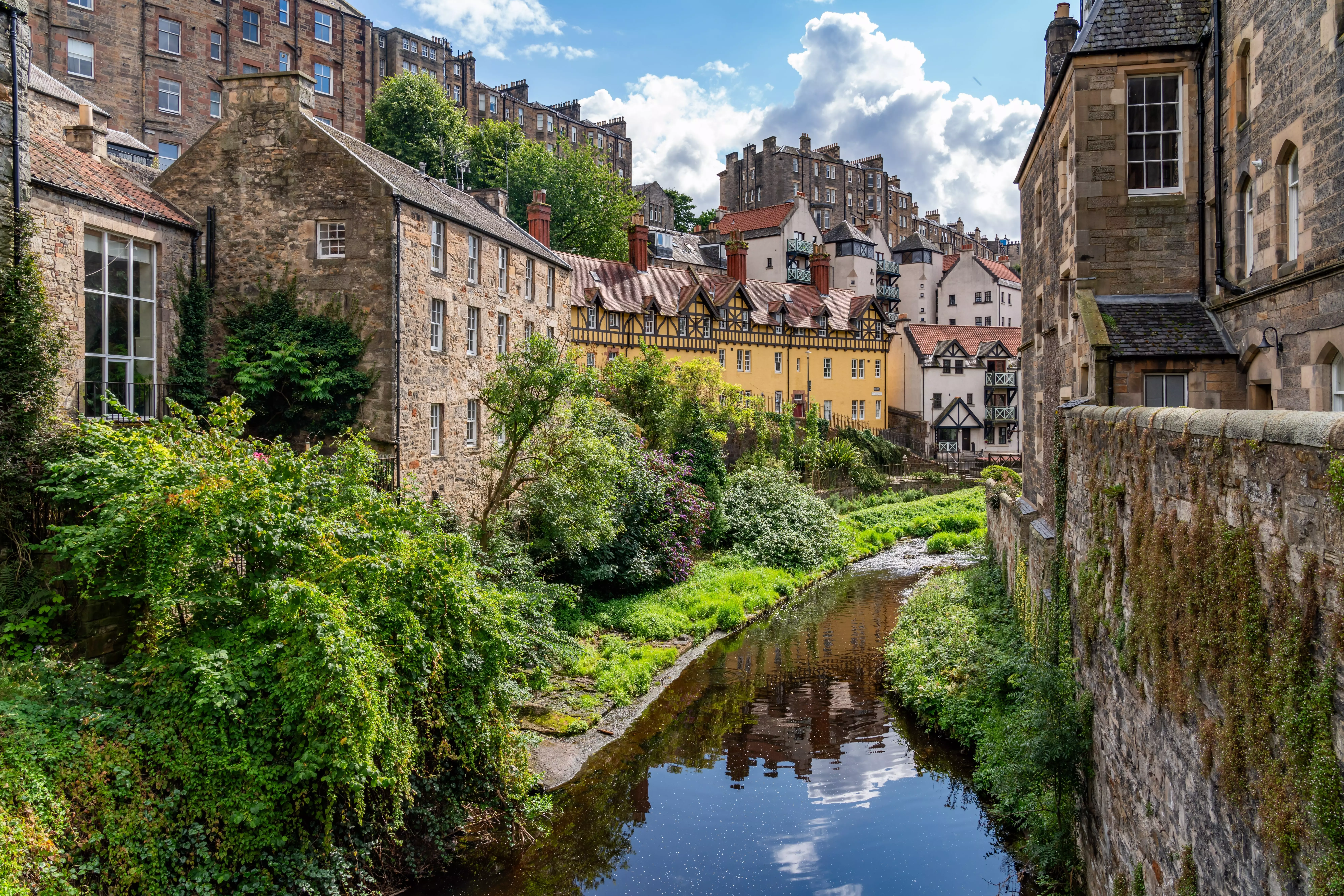 Idyllic waterway in Edinburgh, Scotland
