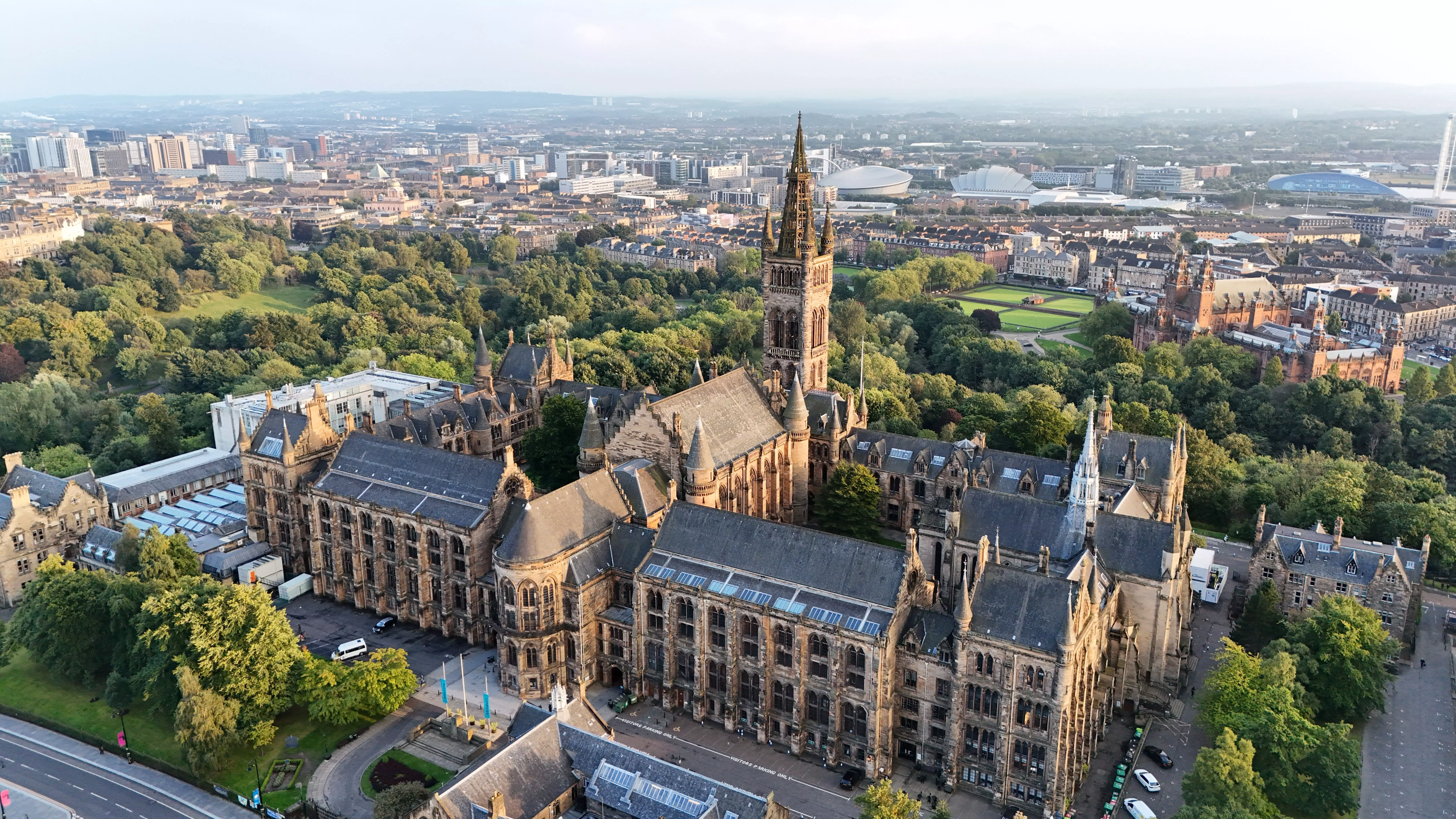 Aerial view of University of Glasgow, Scotland
