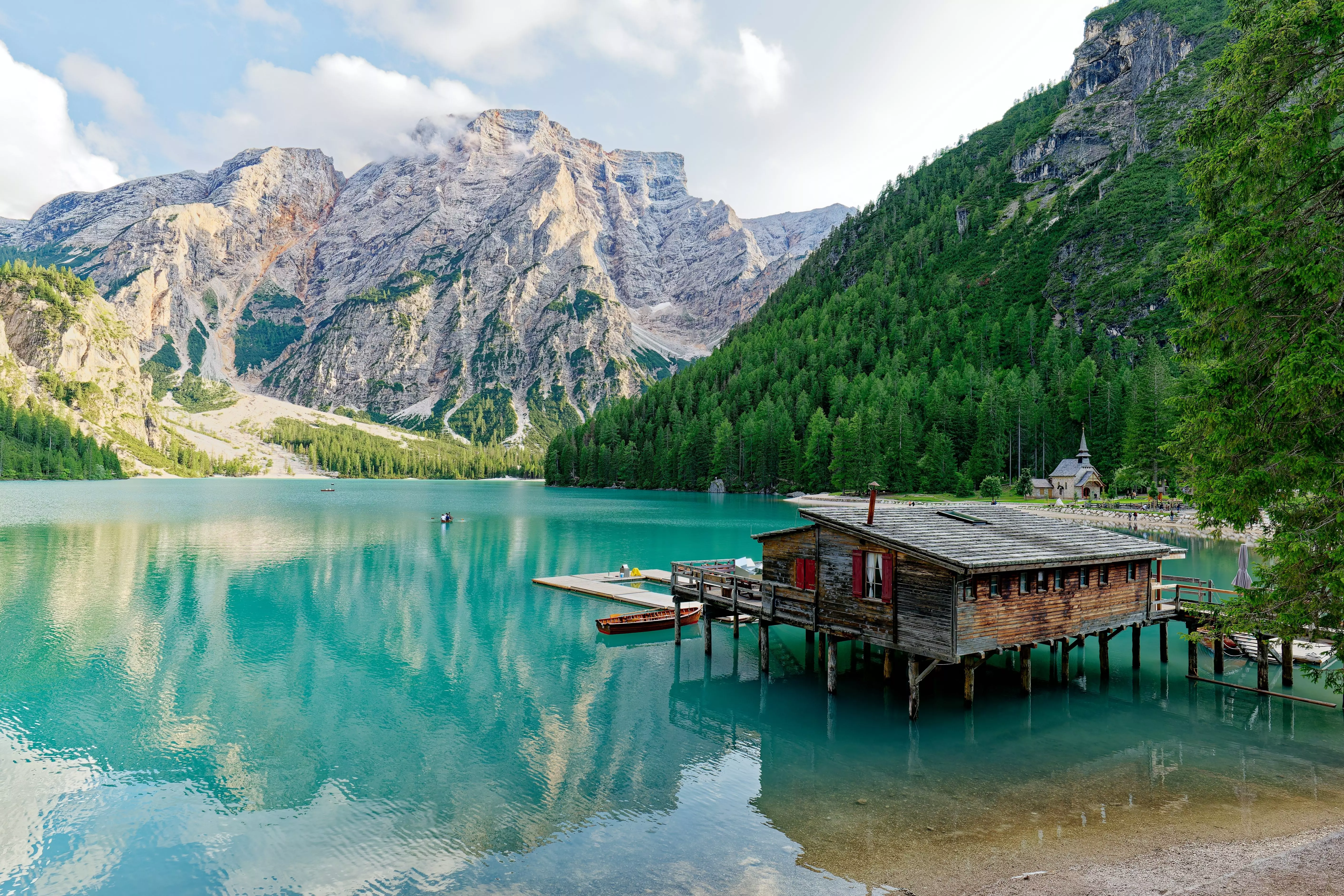 Enjoy an ice bath in this untouched Alpine lake in the Italian Dolomites.