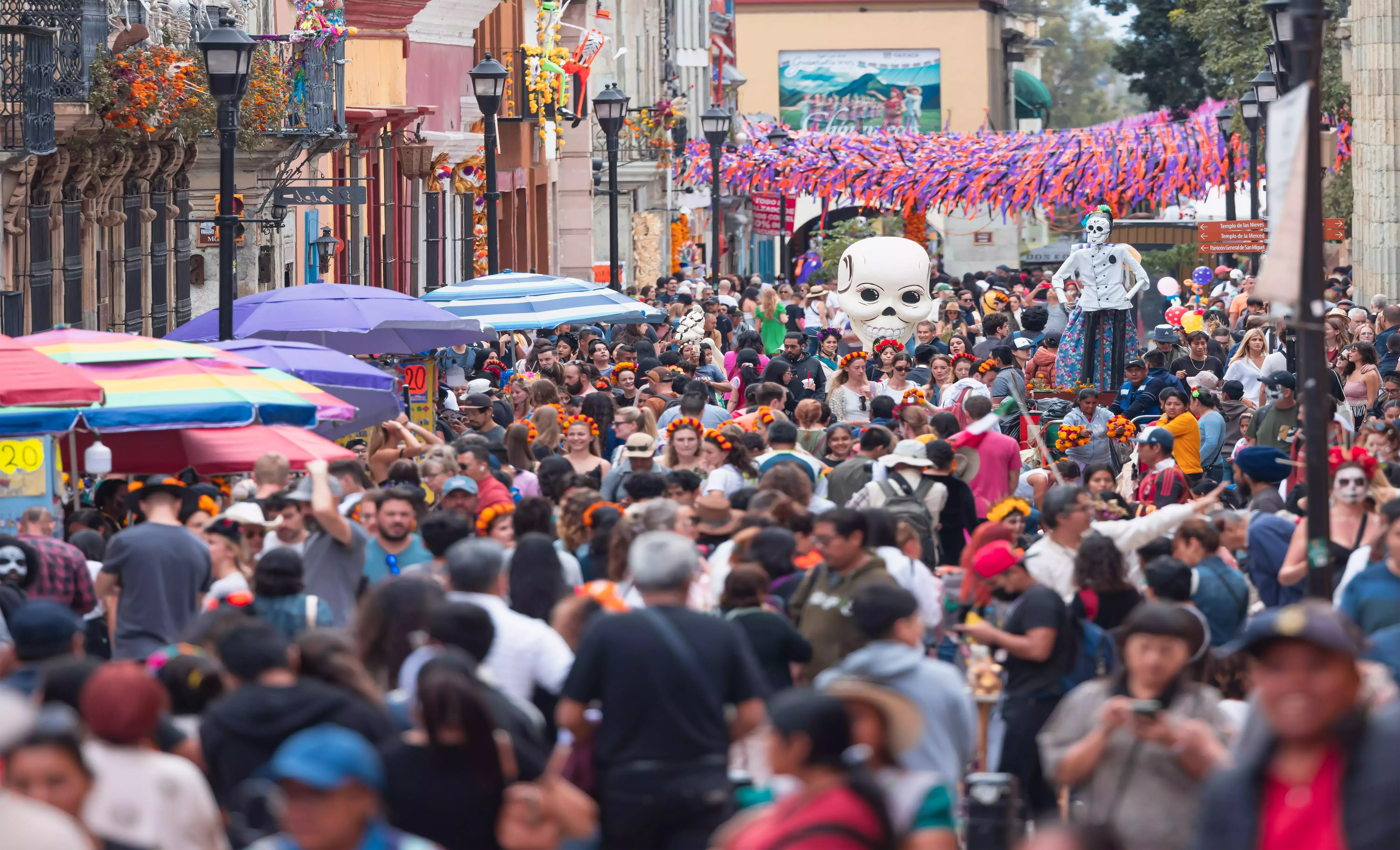 Vibrant and colourful Day of the Dead celebrations in Oaxaca, Mexico.