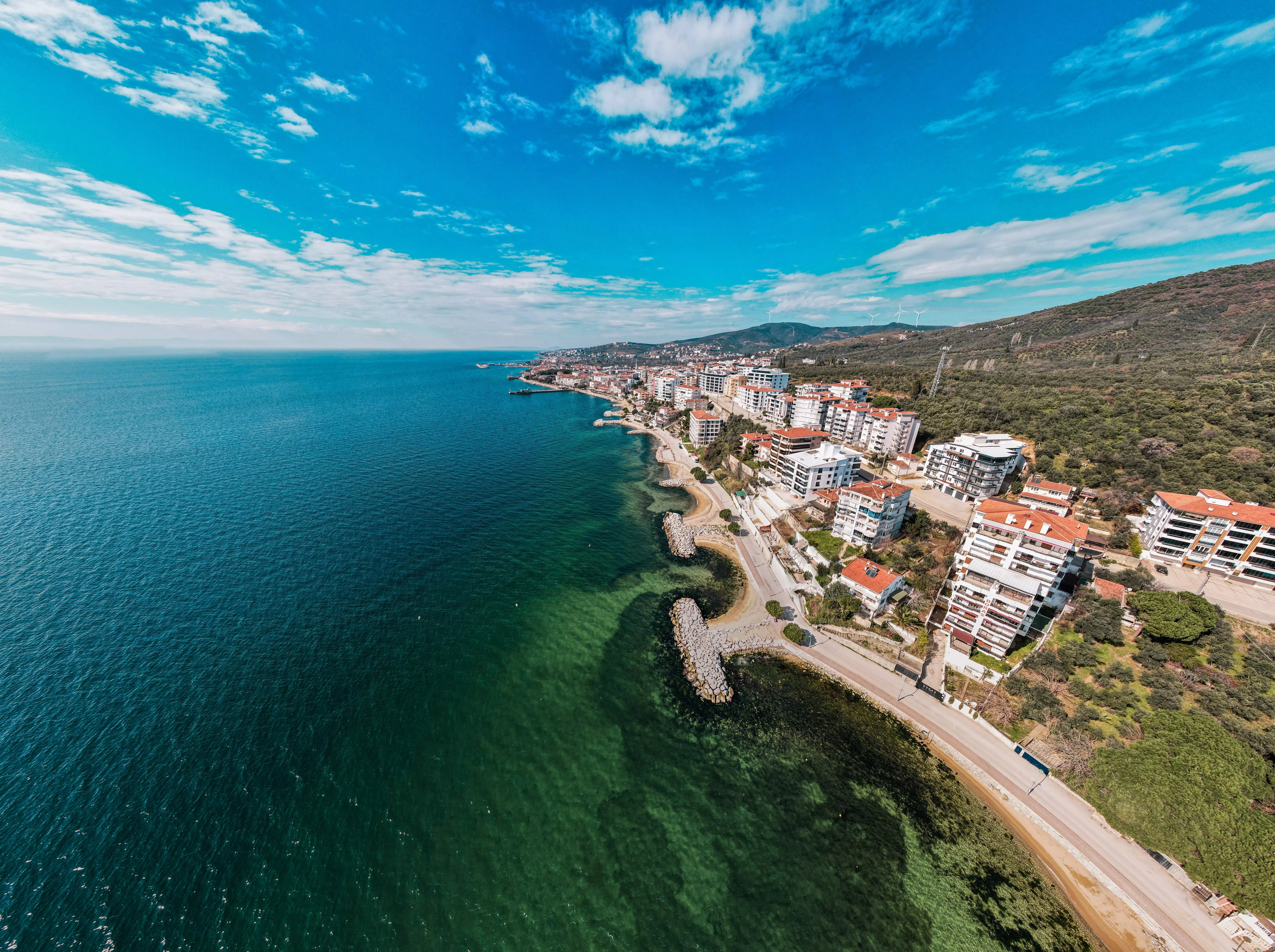 Coastal road in Armutlu, Turkey