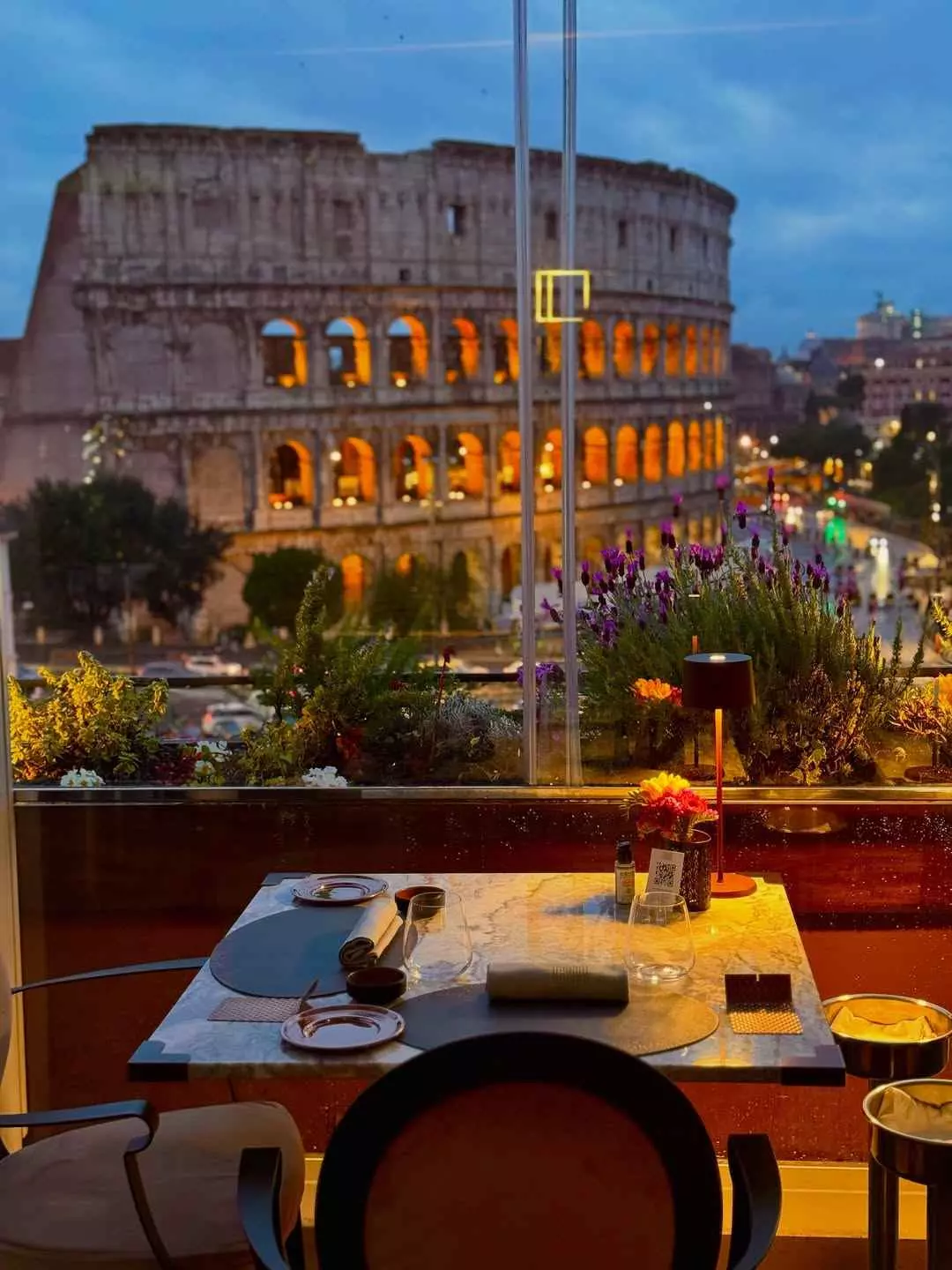 Aroma restaurant with views of the Colosseum