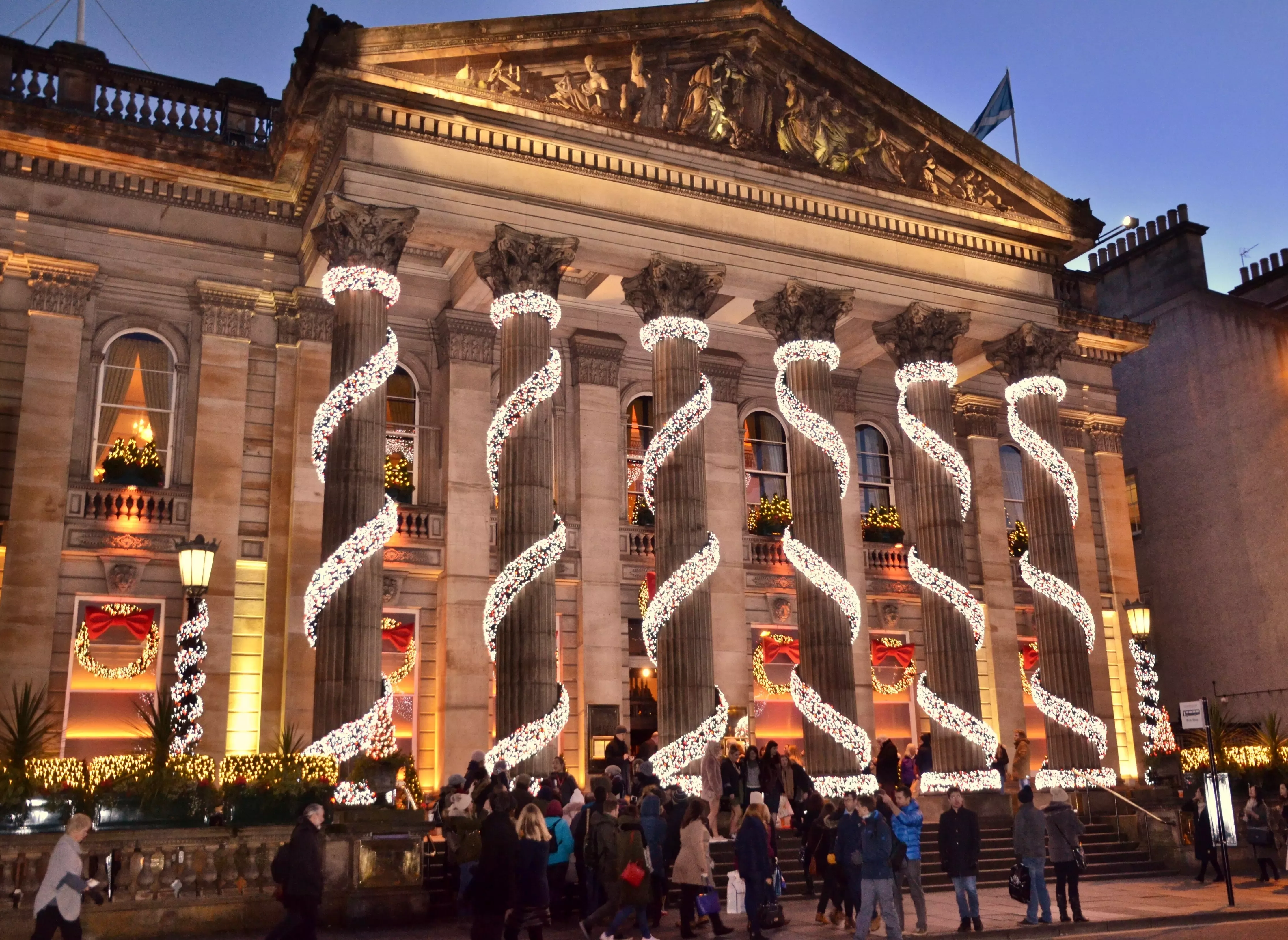 Festive lights at The Dome, perfect for winter.
