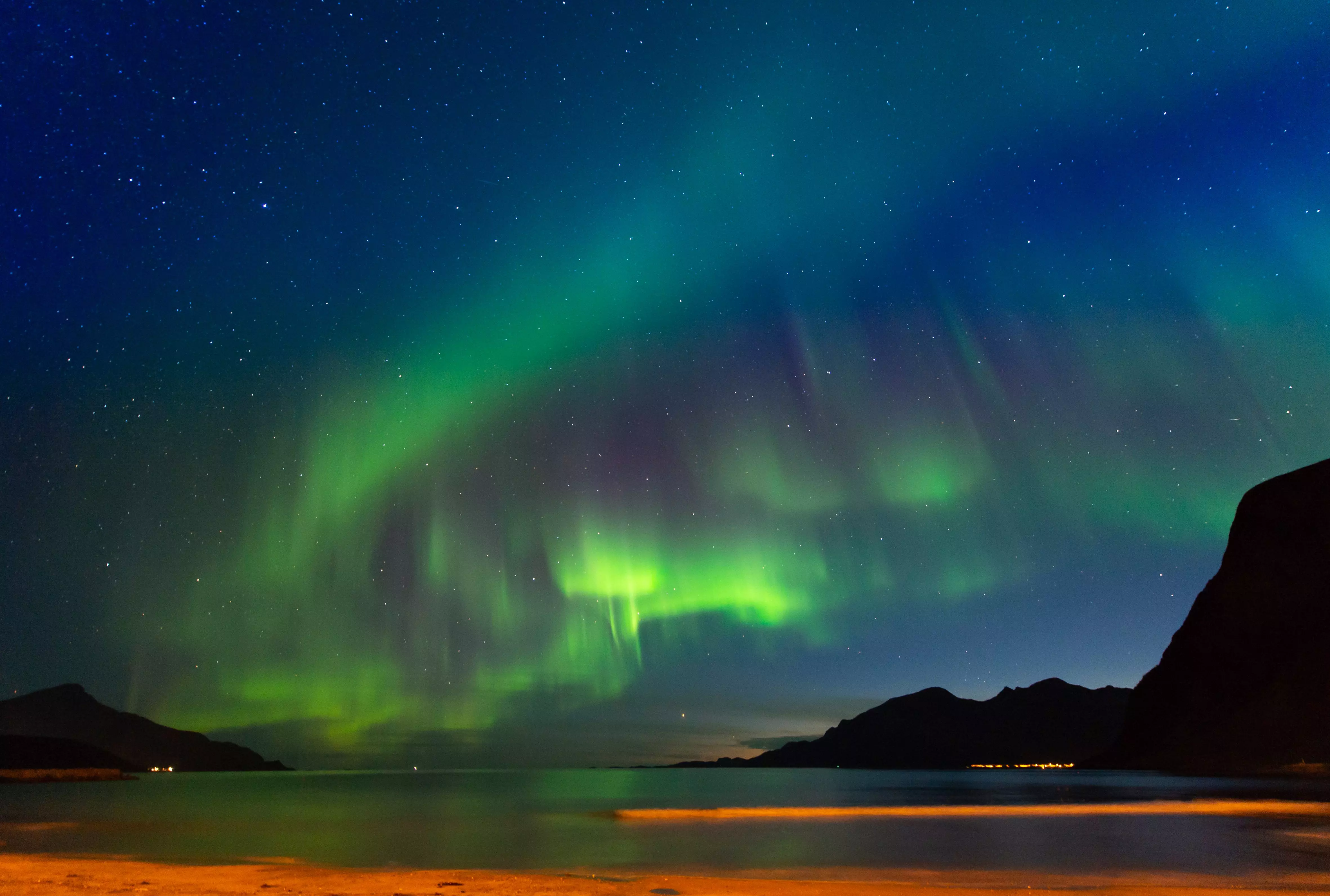 Grotfjord is the best place to see the Northern Lights by boat in Troms&oslash;.