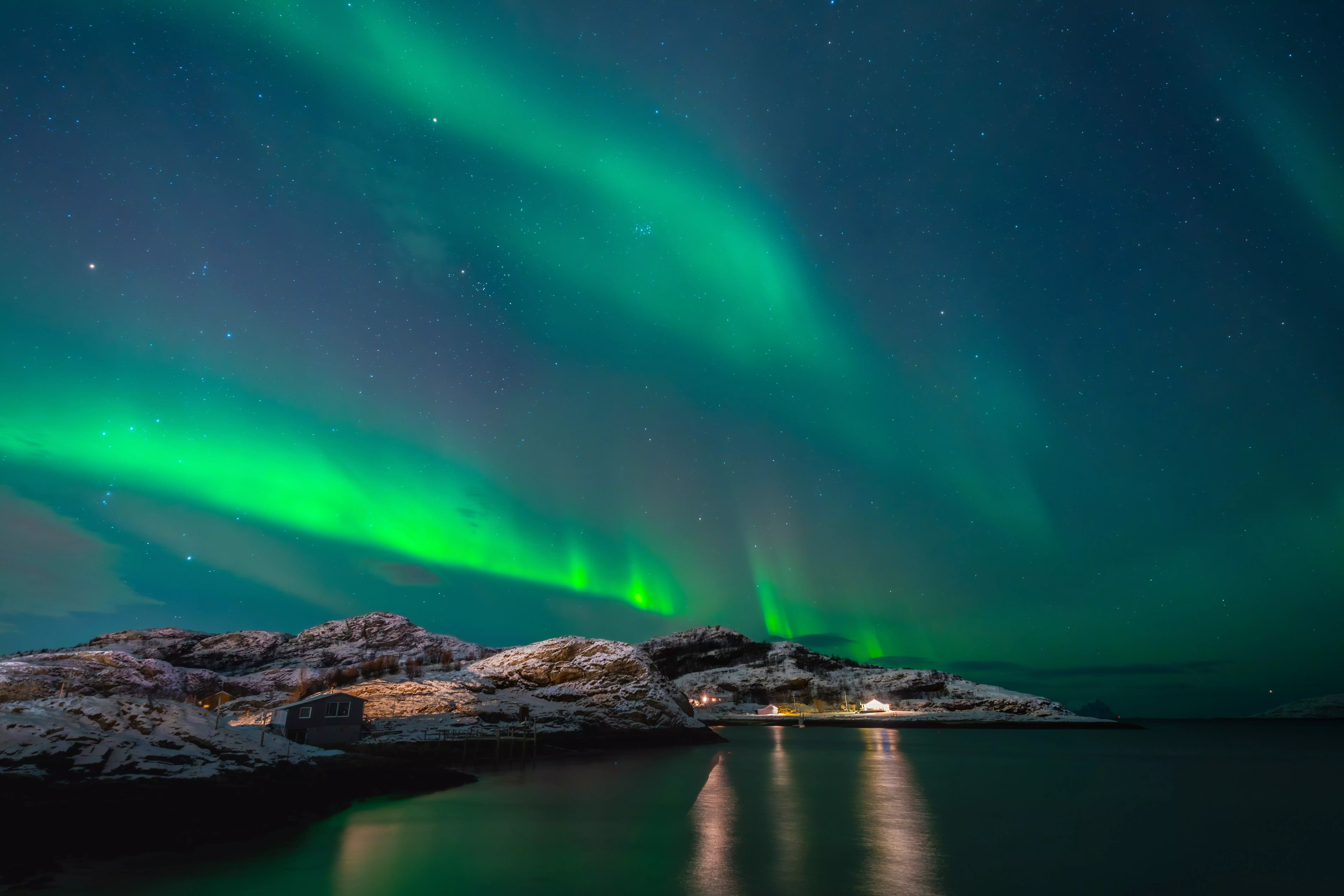 Sandvika is a remote beach near Troms&oslash;, and an isolated place away from the crowds to see the Northern Lights.