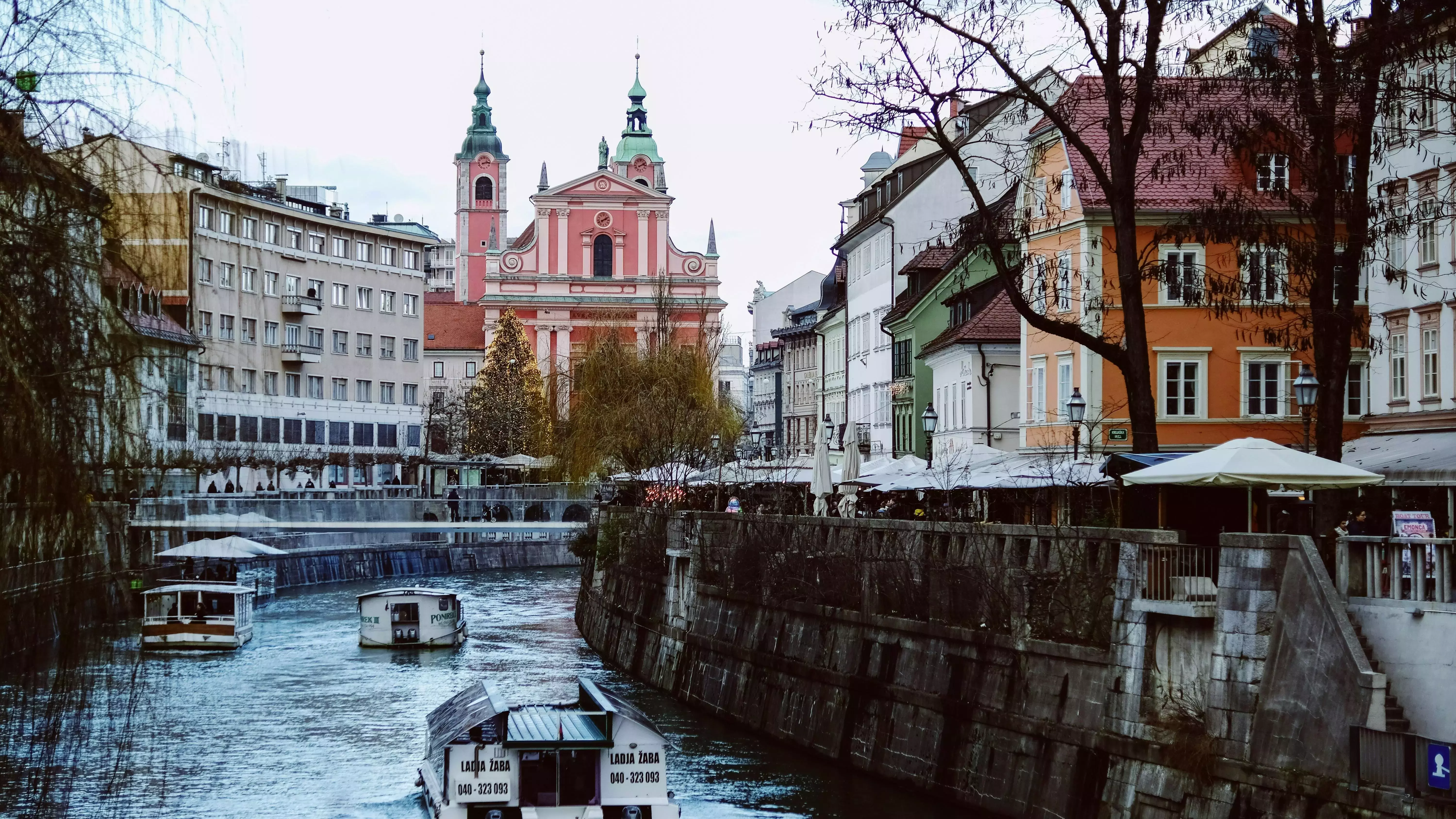 A wintry scene from Ljubljana, Slovenia.