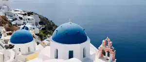 Interesting Facts The Blue Domed Church In Santorini, Greece