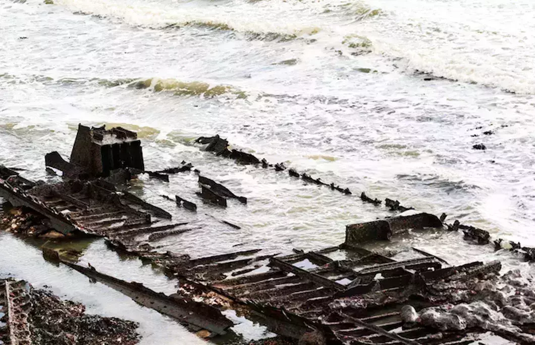 You can see two shipwrecks from the White Cliffs of Dover