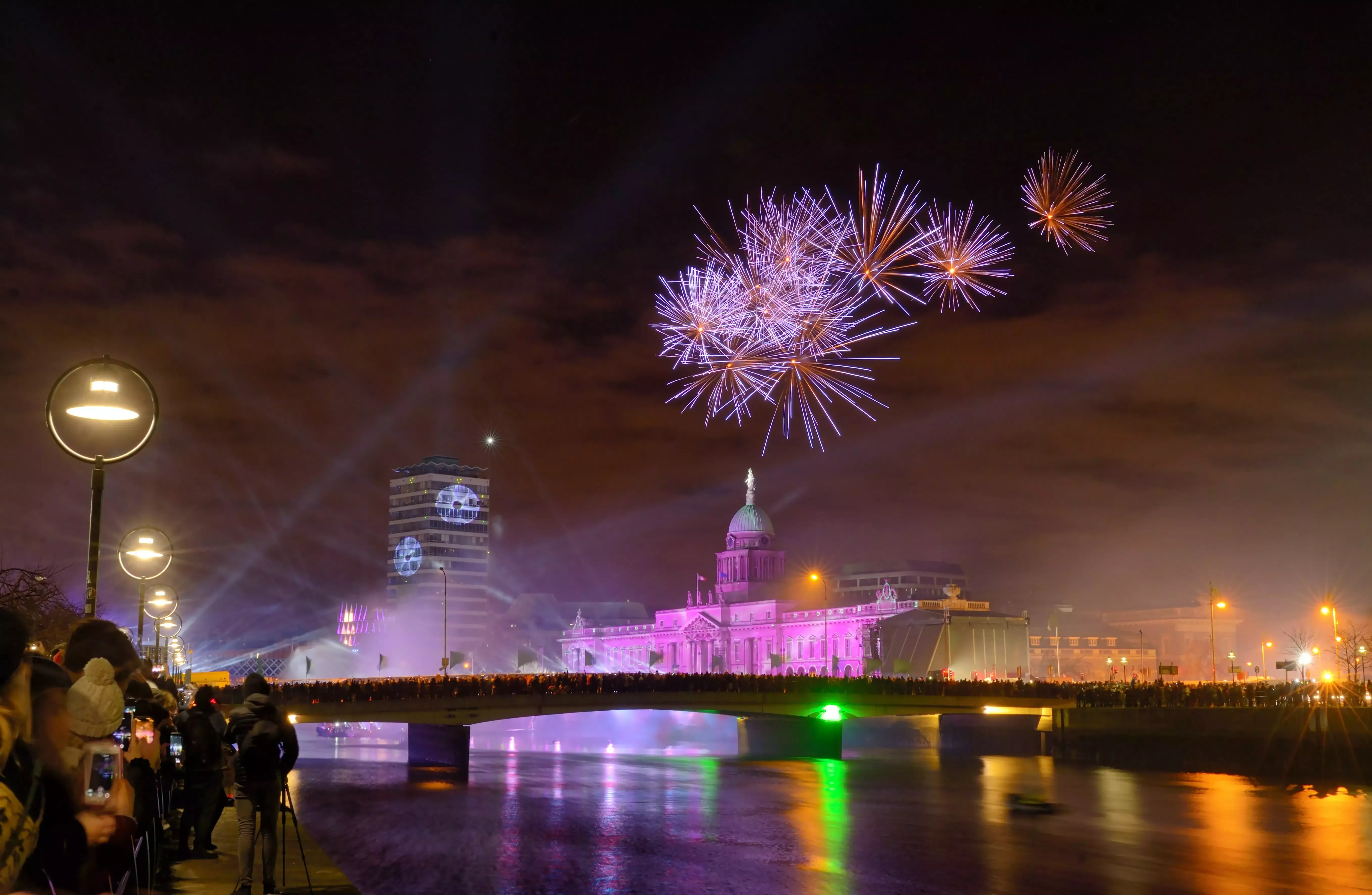 Fireworks in Dublin, Ireland on NYE.