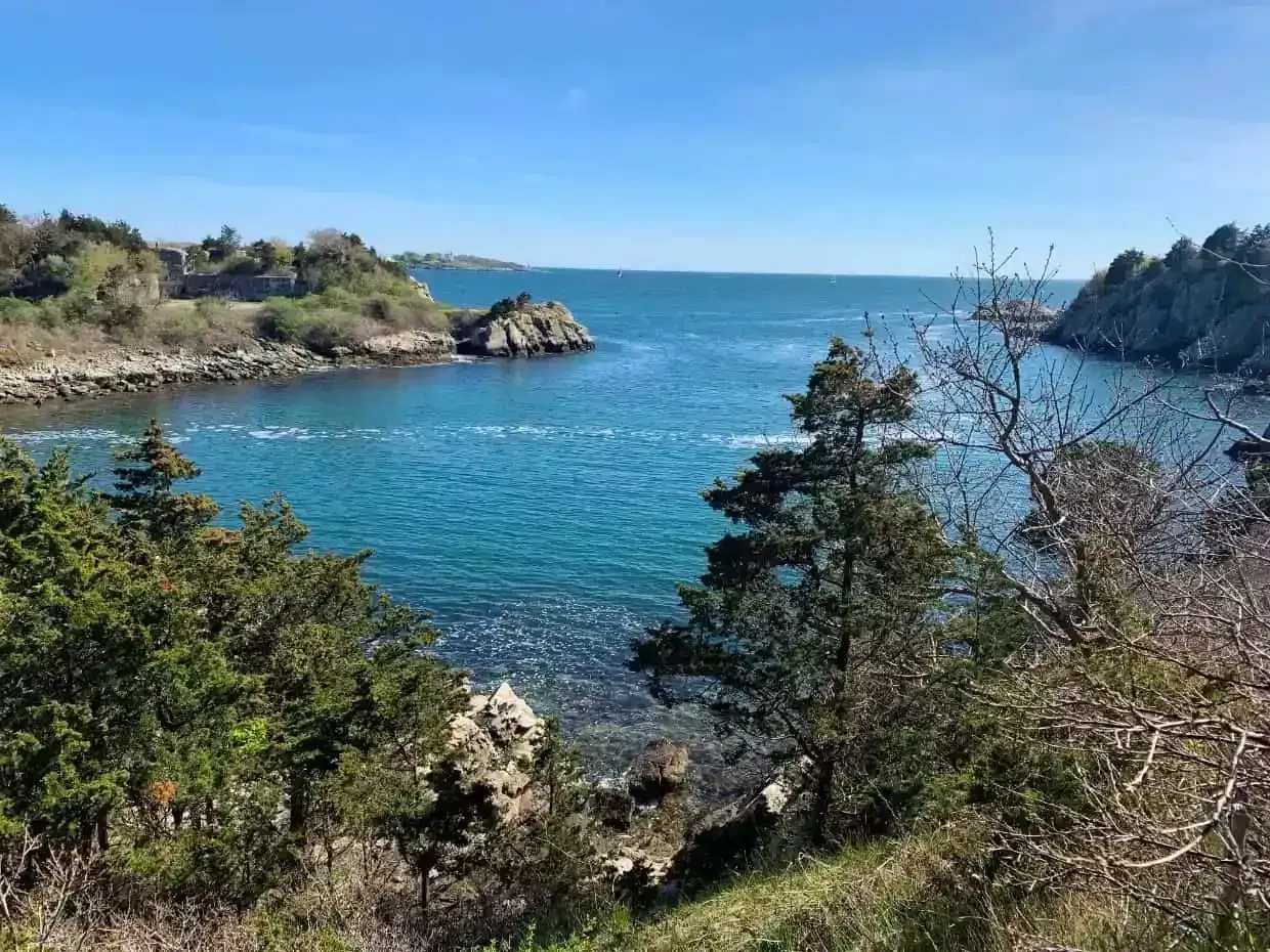 Scenic views while hiking in Sachuest Point National Wildlife Refuge in Middletown, RI