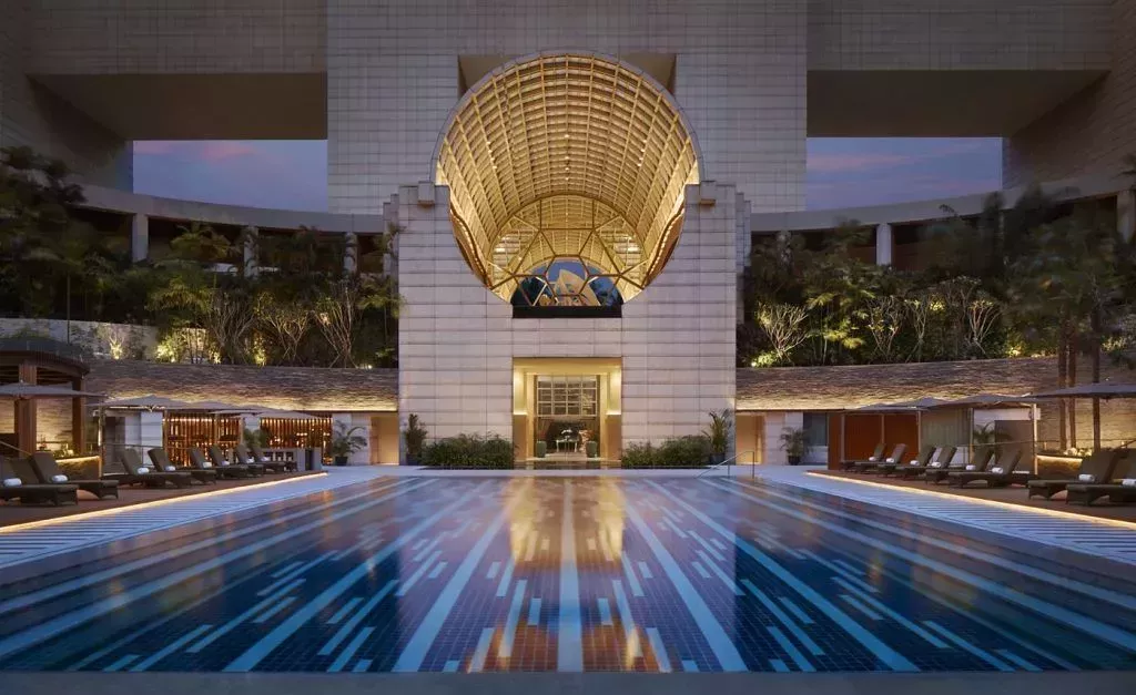 Floodlit Swimming Pool at Ritz-Carlton