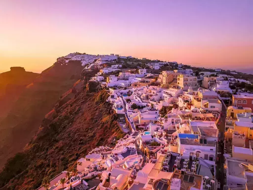 Santorini Cliff Village Island 
