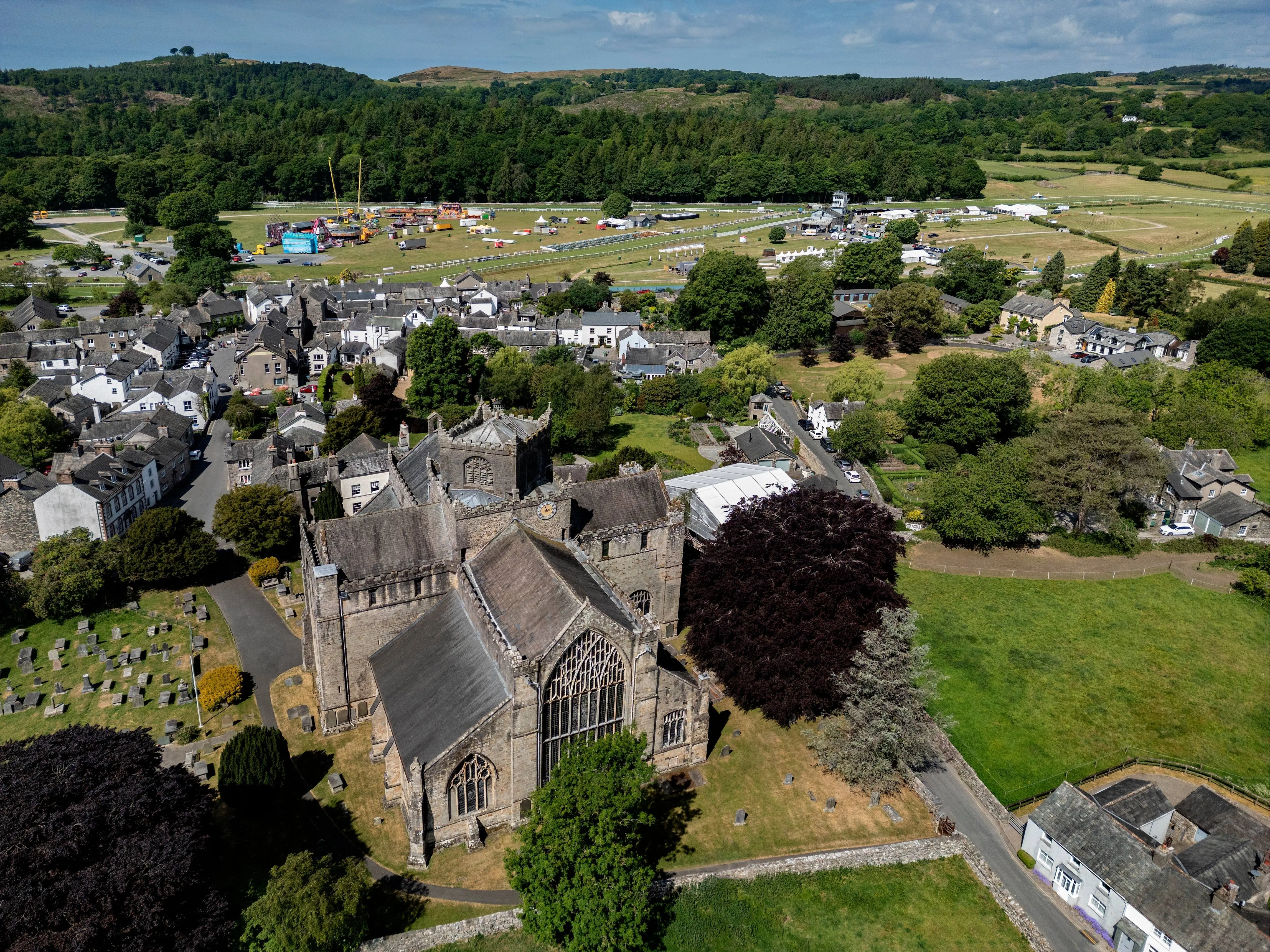 Historic Cartmel village in Cumbria