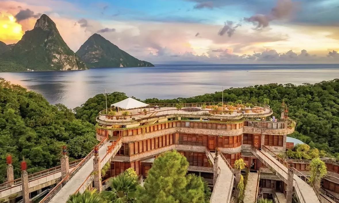 A mountainous Caribbean resort with beach views and more - perfect for a romantic holiday.