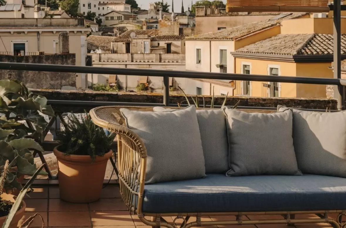 Medieval Spanish Old Town architecture surrounds this romantic Gironan hotel.