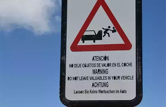 No dejes cosas de valor