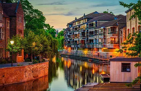 Cambridge water Canal at Dusk